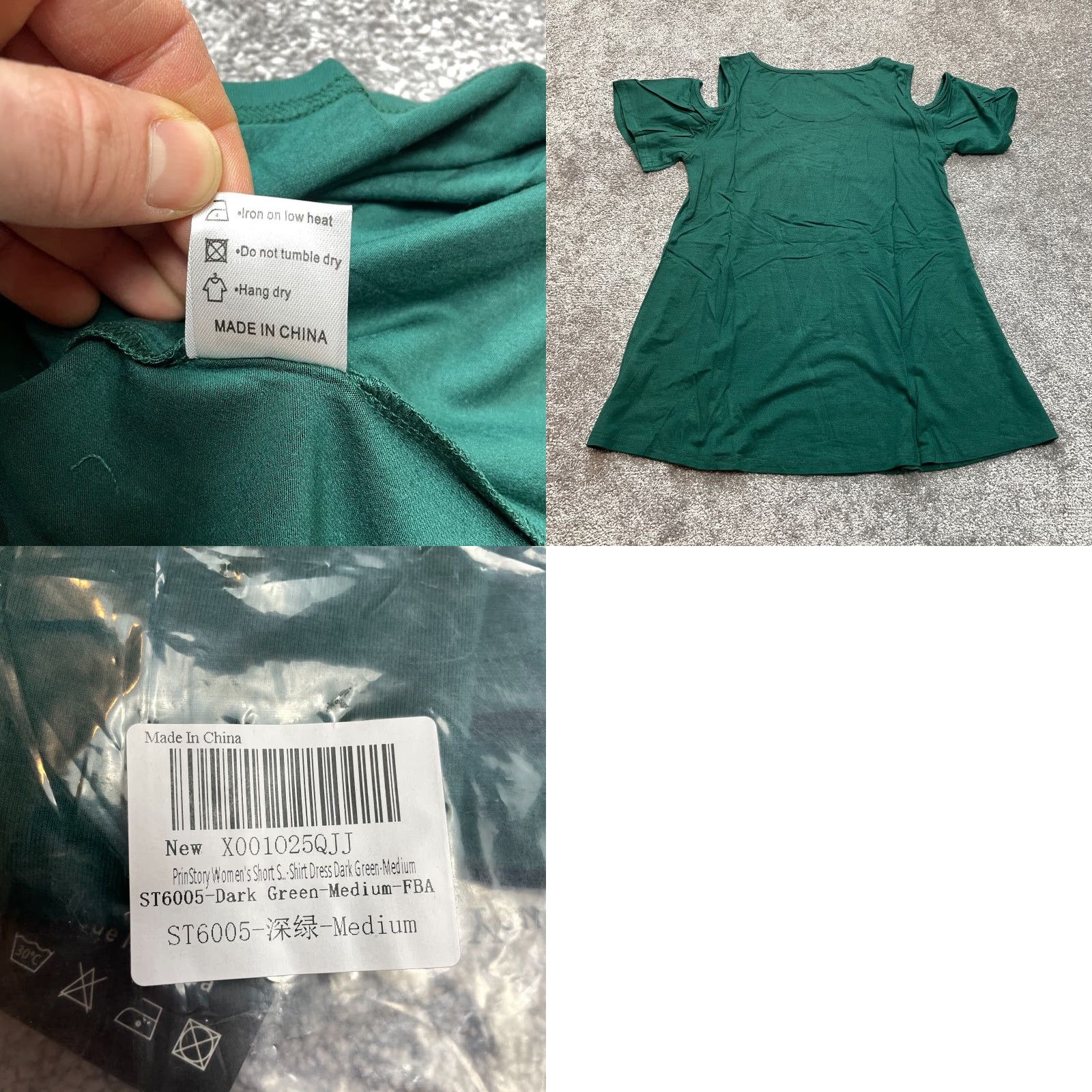 Vintage Prin Story Shirt Dress Womens M Green Short Cold Shoulder Sleeves New Size M / US 6-8 / IT 42-44 - 9 Thumbnail