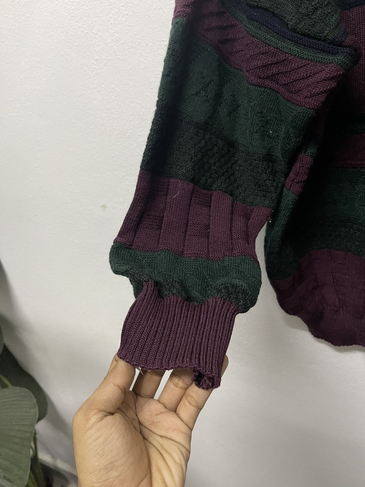 90s BURBERRYS WOOL KNITWEAR MULTICOLOUR SPELLOUT