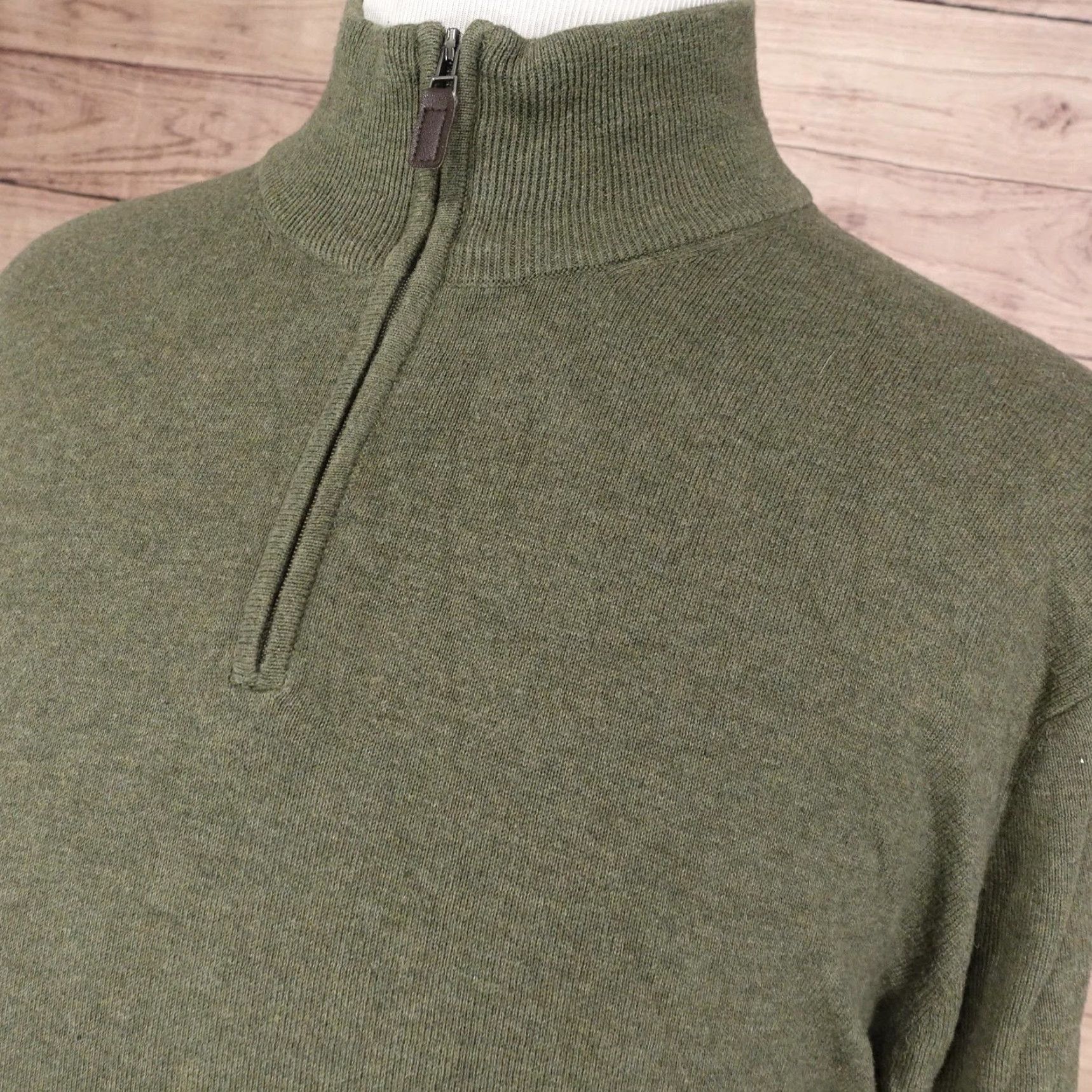 Jos. A. Bank VINTAGE Jos. A. Bank Sweater Mens 2XL Green 1/4 Zip Pima Cotton Mock Neck Signature Collection Mens Size US XXL / EU 58 / 5 - 2 Thumbnail