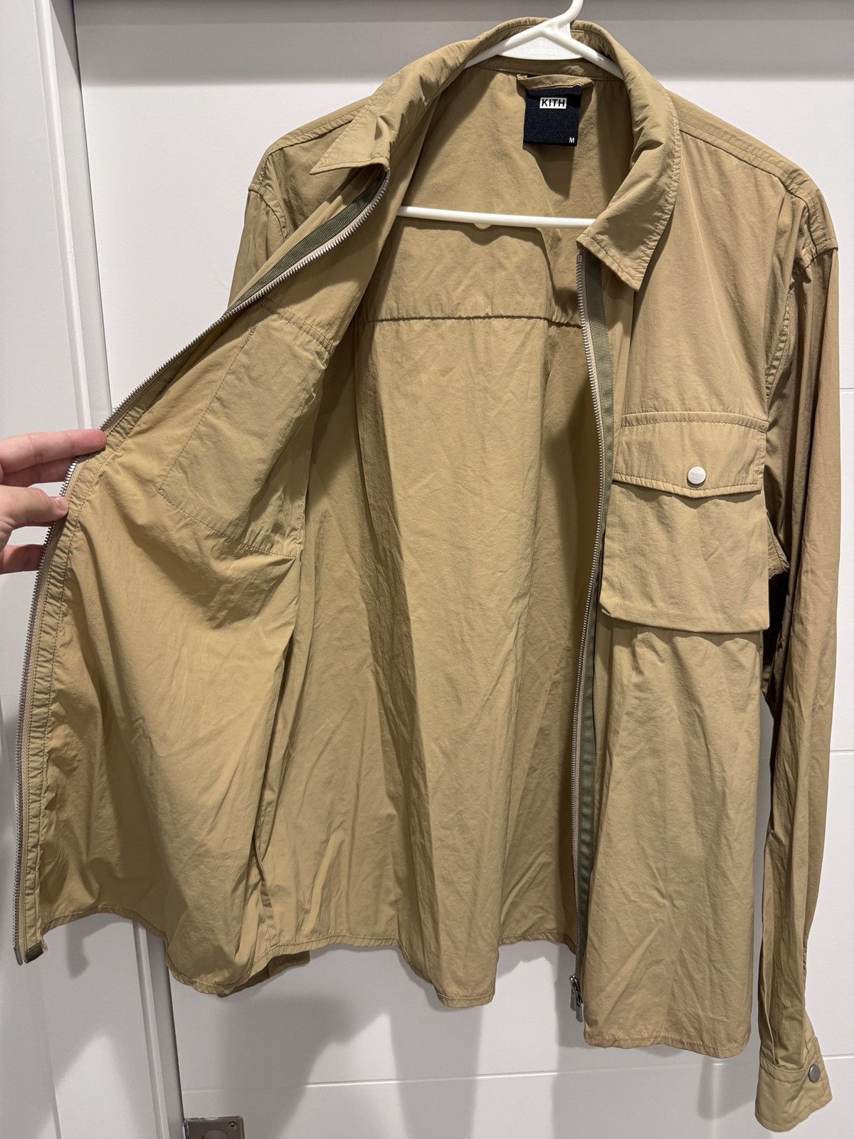 Kith Kith Mens Military Crispy Nylon Work Shirt Travertine Size M Size US M / EU 48-50 / 2 - 8 Thumbnail