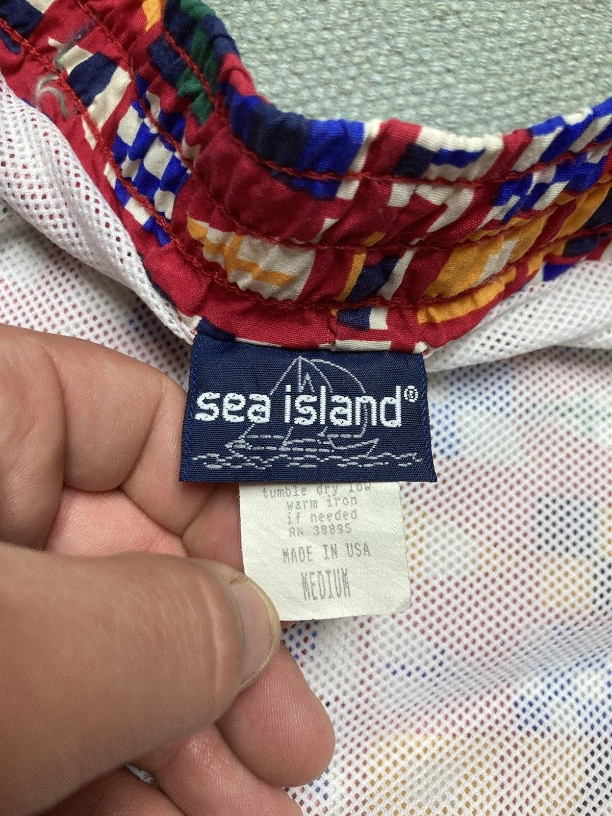 Vintage Swim shorts trunks all ove flags sea island Hawaiian beach M Size US 36 / EU 52 - 4 Thumbnail