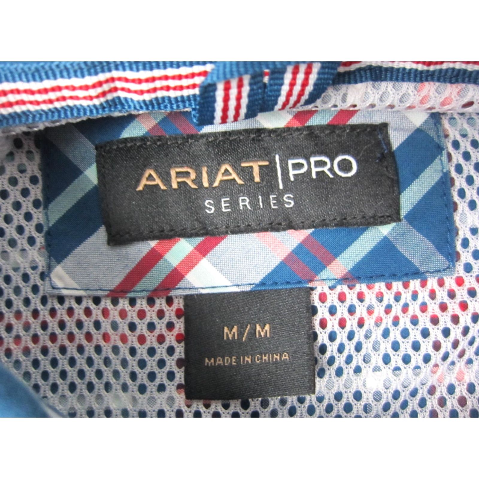 Ariat Ariat Shirt Mens M Plaid Button-Down Western Cowboy 90s Blue Cotton Polyester Regular Long Sleeve Size US M / EU 48-50 / 2 - 4 Thumbnail