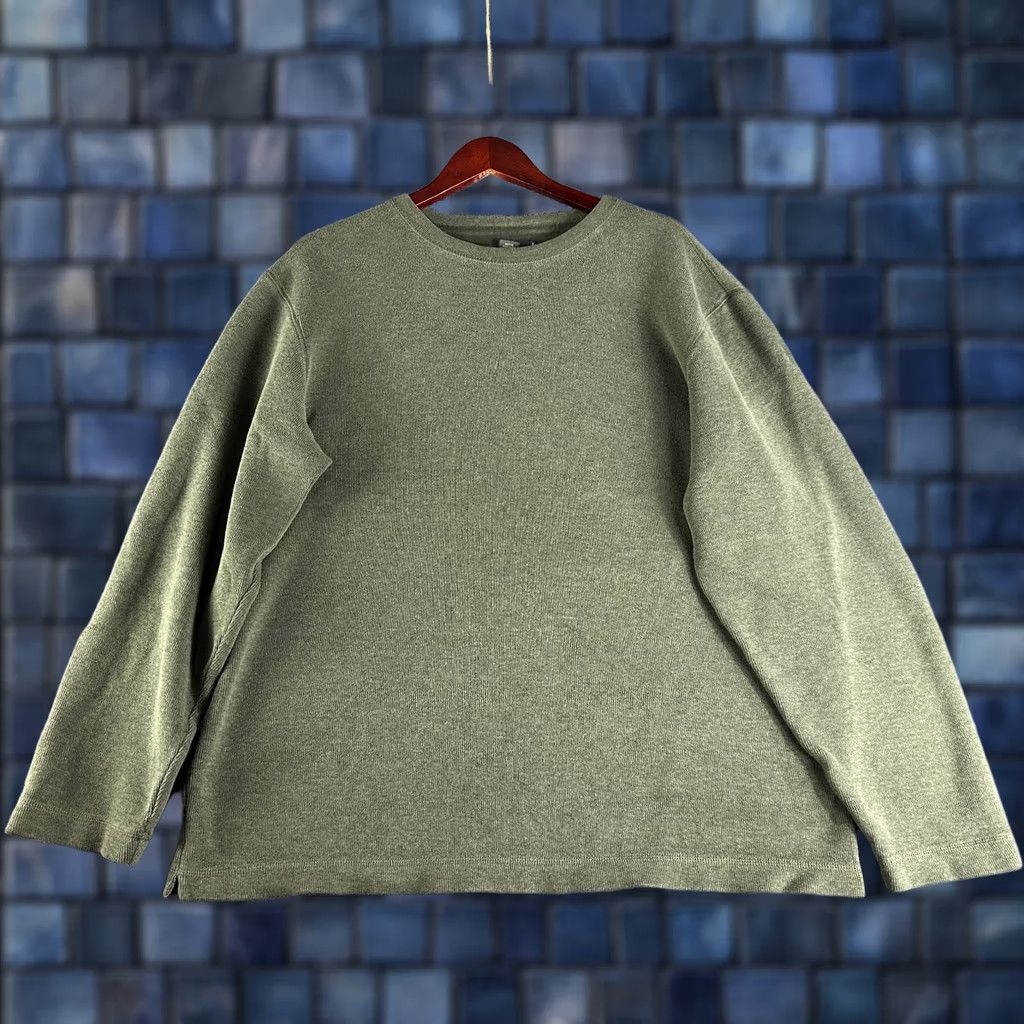 Banana Republic Banana Republic Sweater Mens XL Green Cotton Crew Neck Pullover Split Hem Size US XL / EU 56 / 4 - 1 Thumbnail