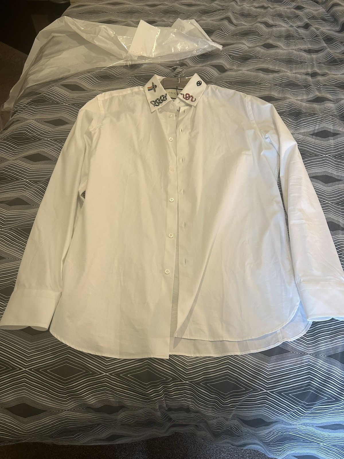 Gucci Gucci logos snake collar shirt Size US M / EU 48-50 / 2 - 3 Thumbnail