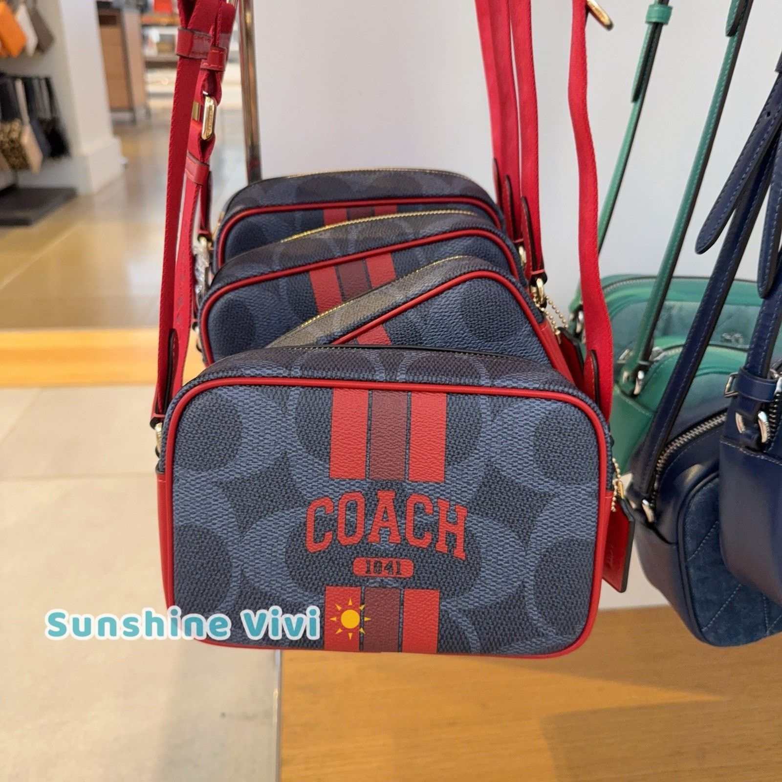 Coach NWT COACH Mini Jamie Camera Bag With Varsity Stripe CBM36 Size ONE SIZE - 3 Thumbnail