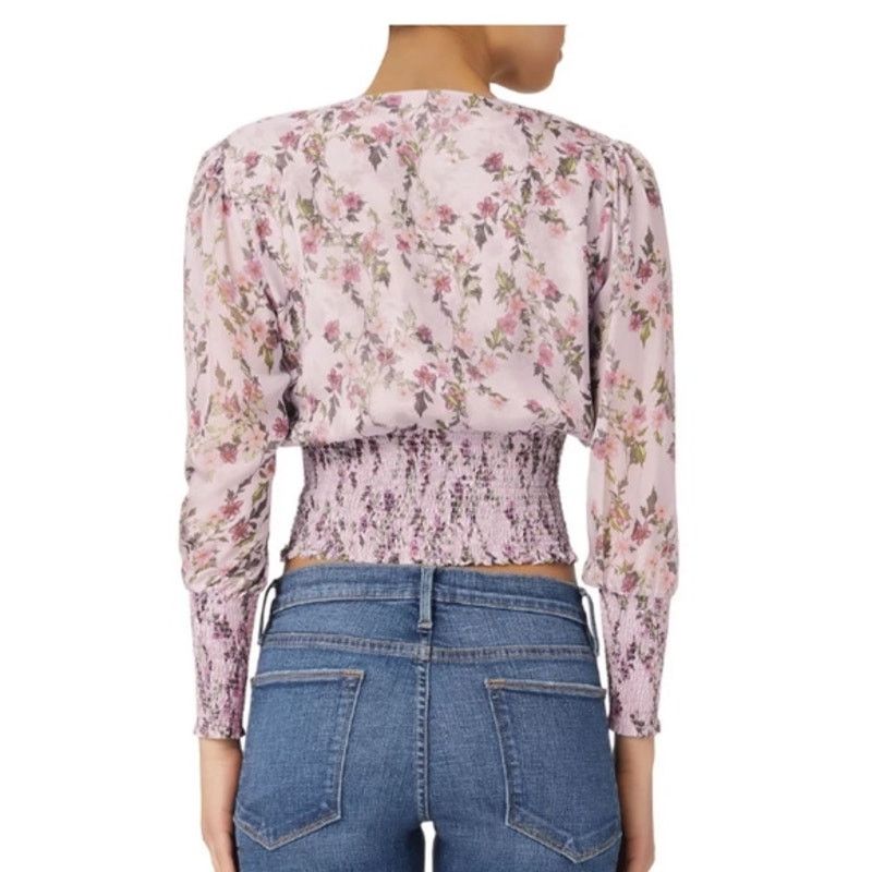 INTERMIX ELIN FLORAL 100% SILK TOP S/M