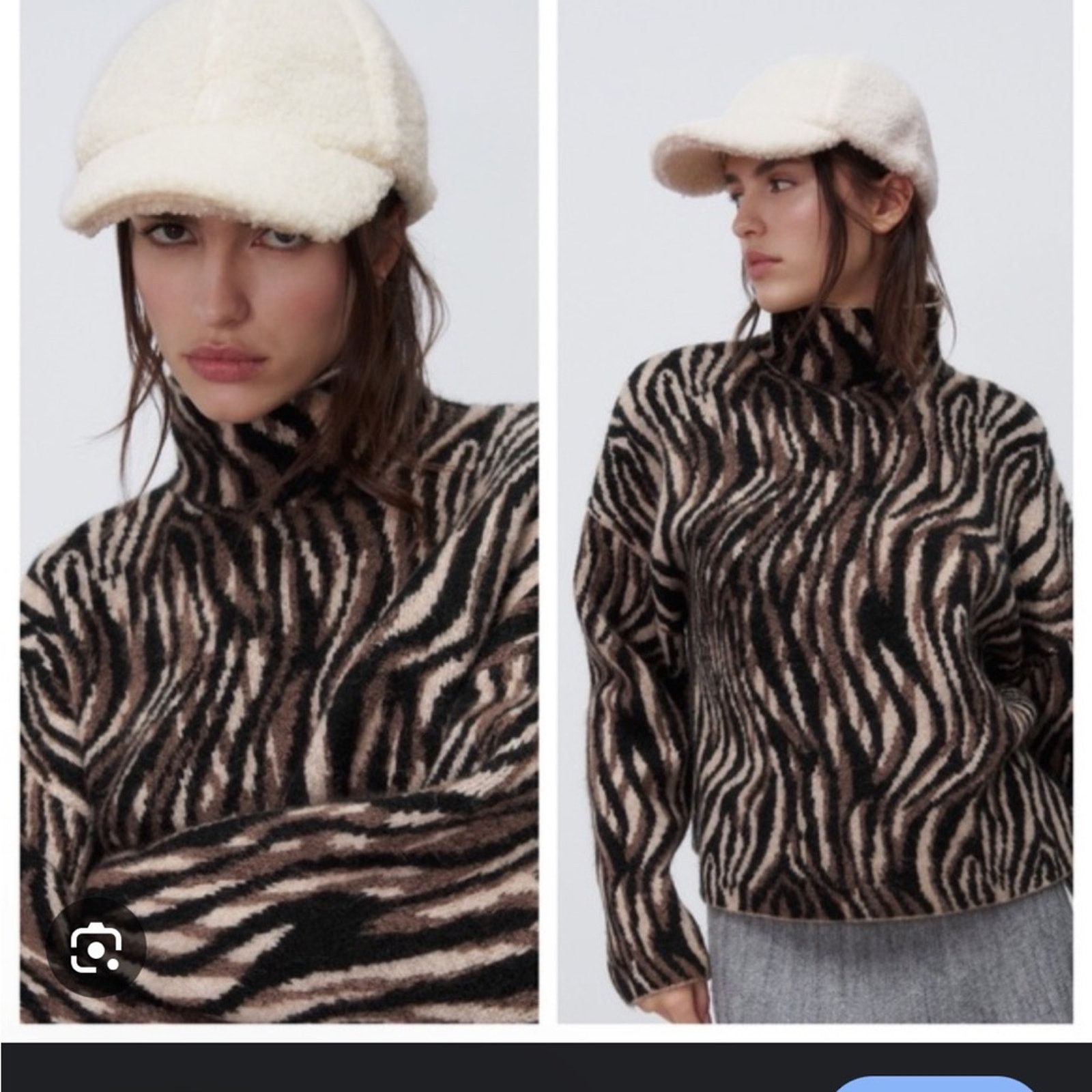 Zara Zara Black and Brown Zebra Print Sweater Size M / US 6-8 / IT 42-44 - 2 Thumbnail