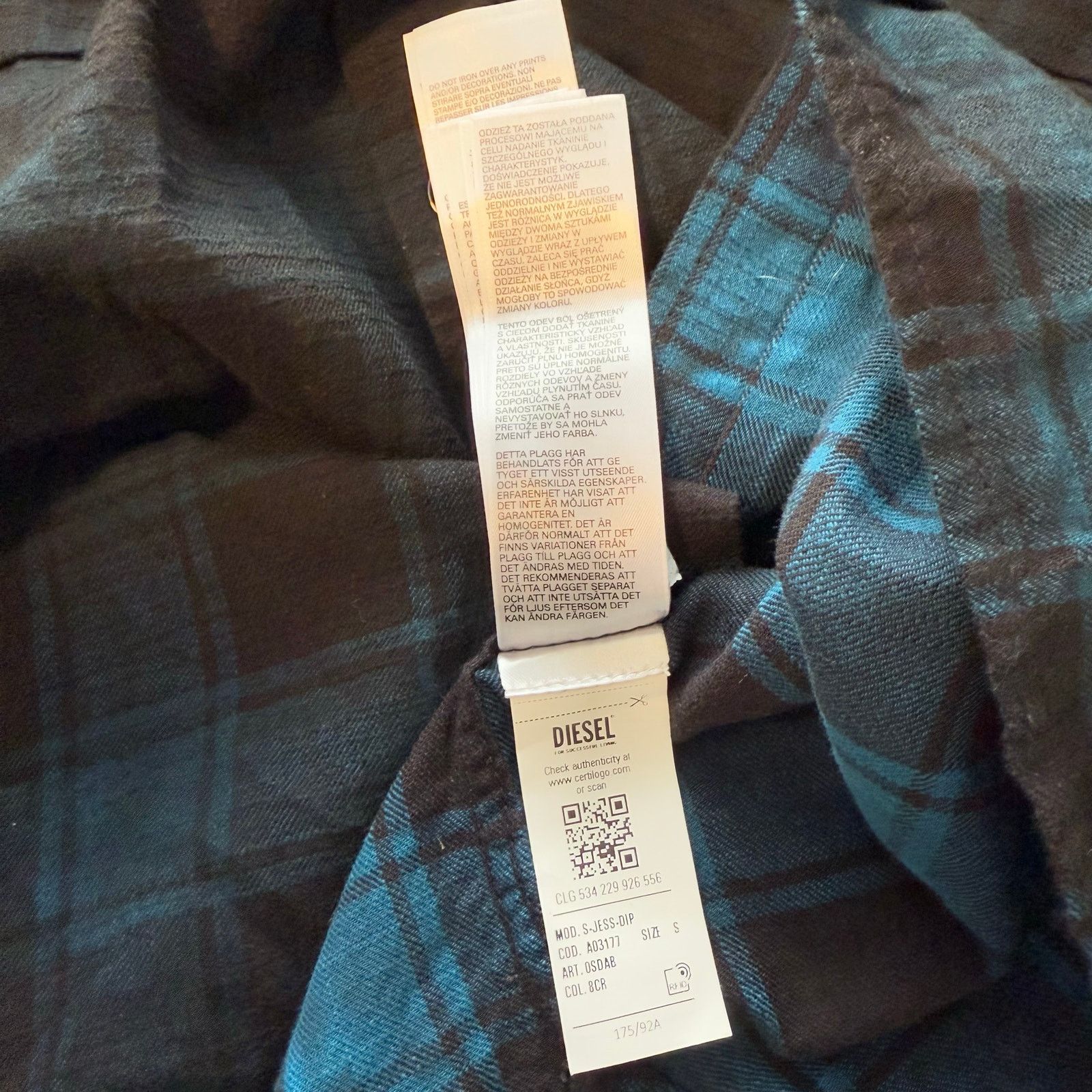 Diesel NWT Diesel Plaid Fading Flannel Button Up Shirt Men’s Size S Size US S / EU 44-46 / 1 - 7 Thumbnail