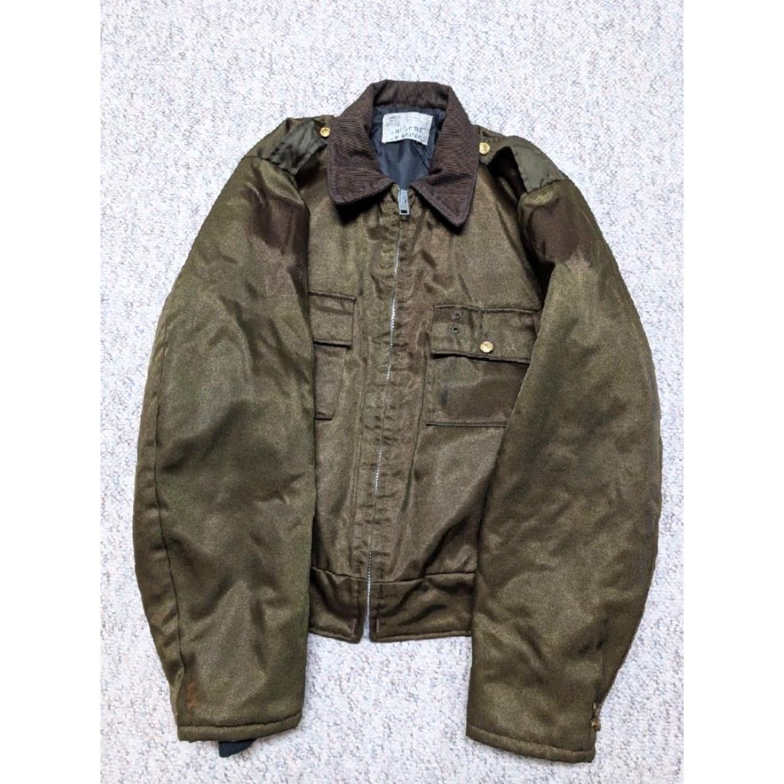 Vintage VINTAGE Uniform jacket Men L Brown/Green nylon 44 chest security police style 1960s 70s UNIFORM jacket Size US L / EU 52-54 / 3 - 5 Thumbnail