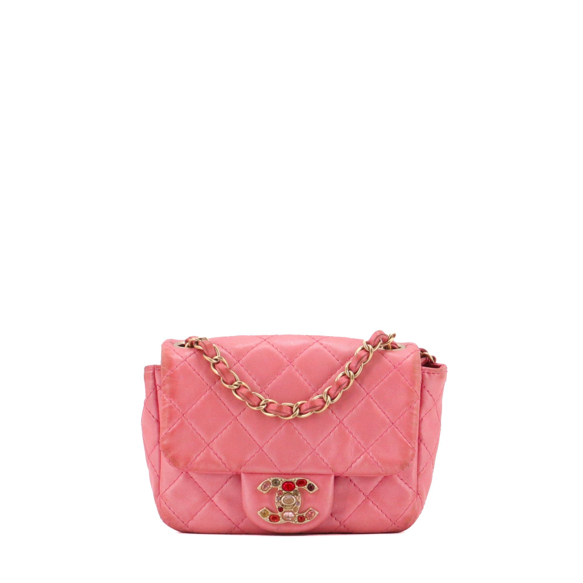 Chanel CHANEL - Limited Edition Timeless/Classique Mini Square Chanel Pink Leather Shoulder Bag Size ONE SIZE - 1 Thumbnail