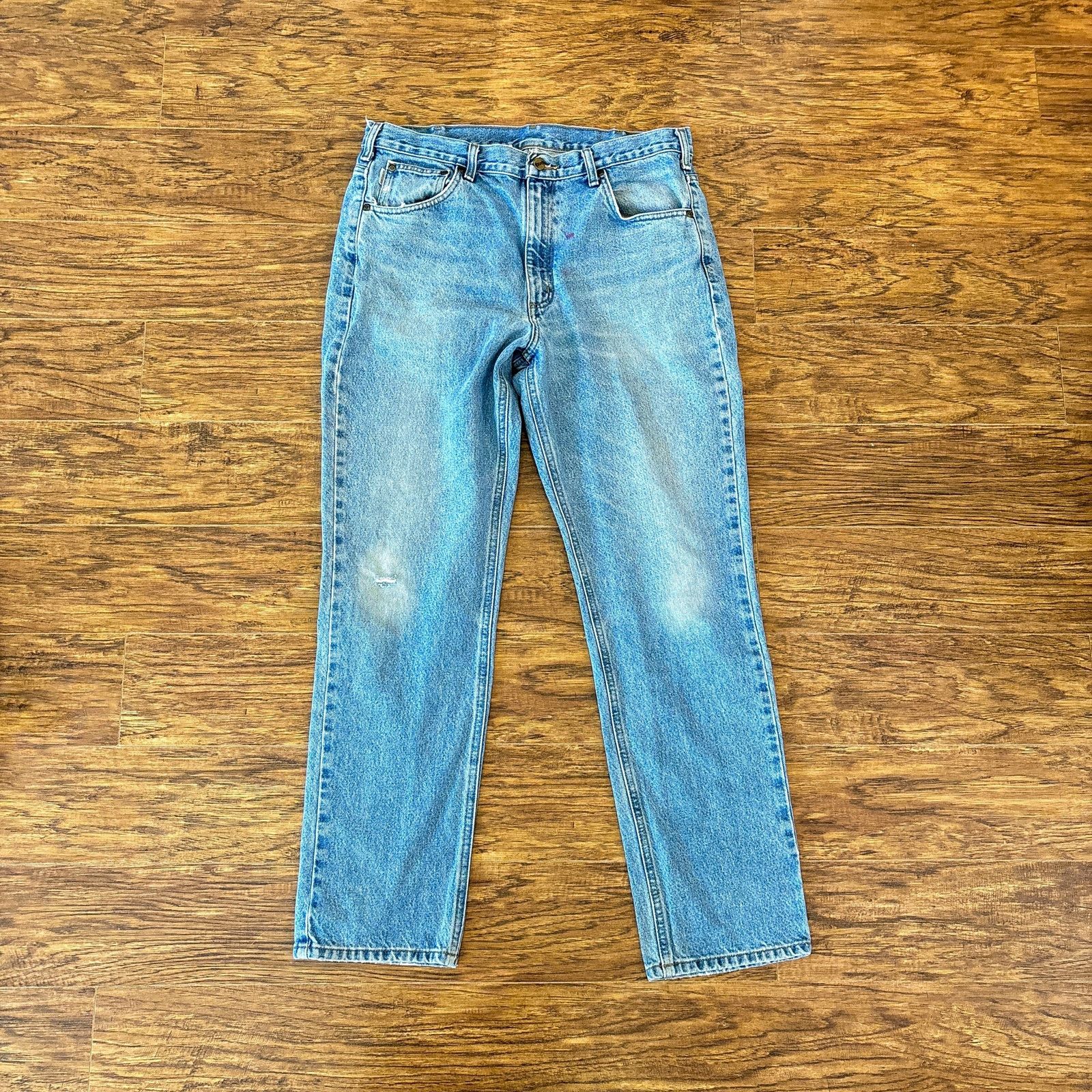 Carhartt Carhartt B18 STW Traditional Fit Work Blue Denim Jeans 36x32 Size US 36 / EU 52 - 1 Thumbnail