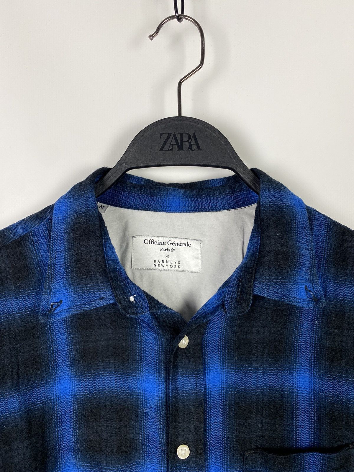 Officine Generale Officine Generale x Barneys New York Wrinkled Flannel Shirt Size US M / EU 48-50 / 2 - 4 Thumbnail