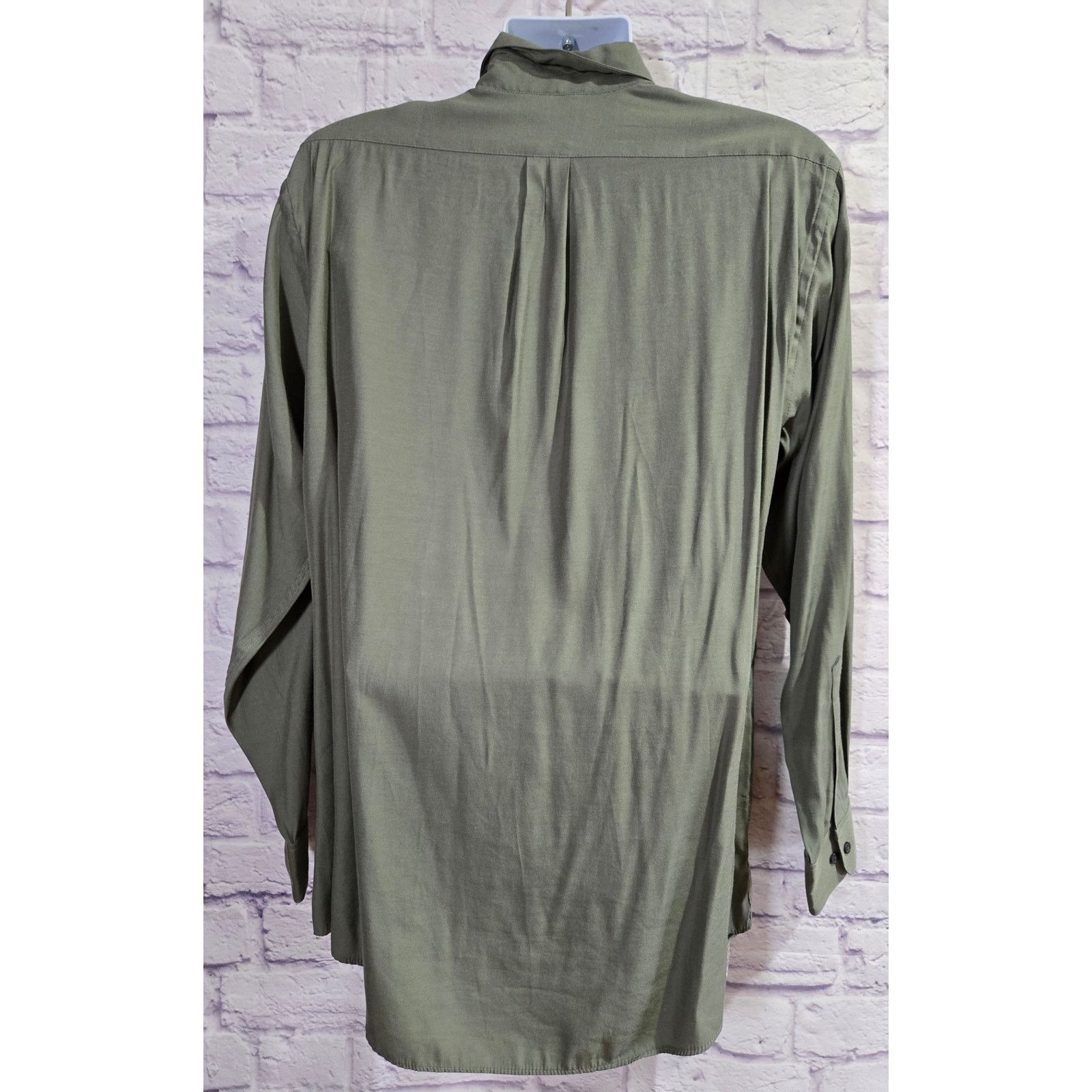 Van Heusen Van Heusen Green Super Silk Button Up Men's Shirt 16.5/Large Size US L / EU 52-54 / 3 - 2 Thumbnail