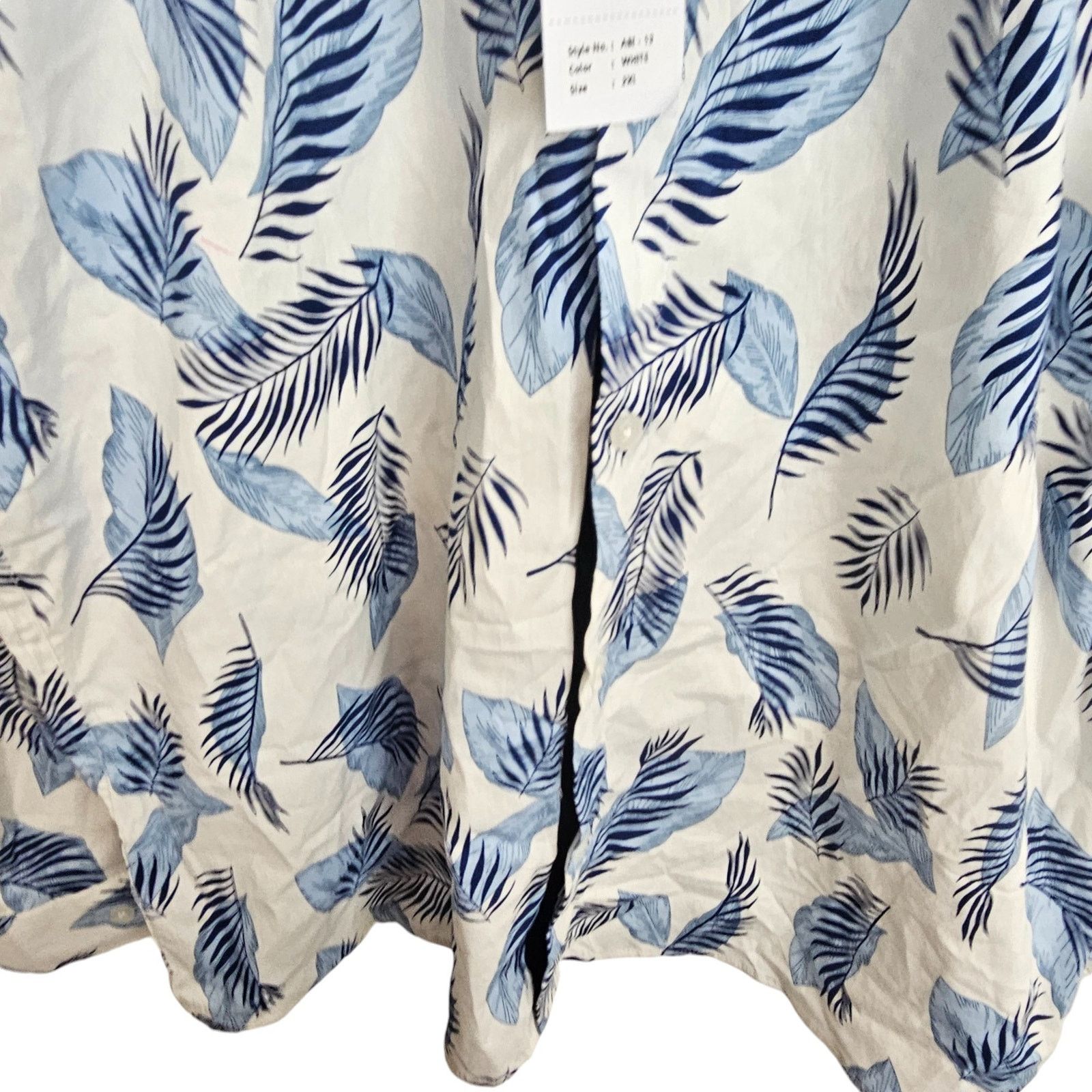 American Apparel American Breed Mens Smart Shirt Size 2XL Leaf Print Stretch Size US XXL / EU 58 / 5 - 3 Thumbnail