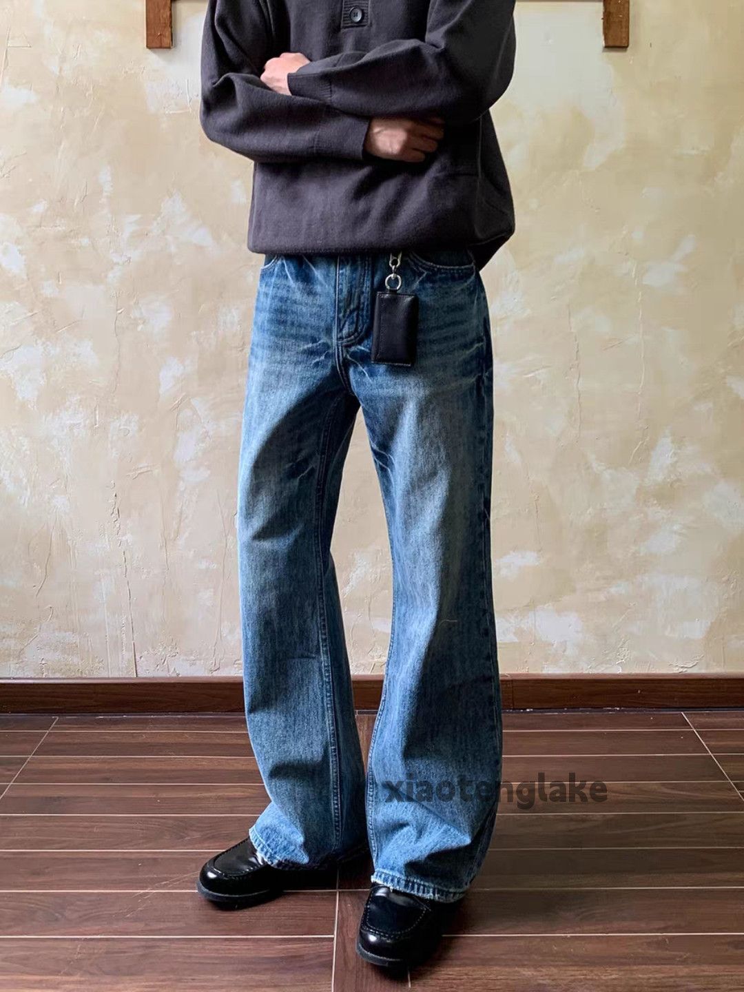 Jean Custom Vintage washed faded cleanfit yuppie y2k jeans Size US 33 - 6 Thumbnail