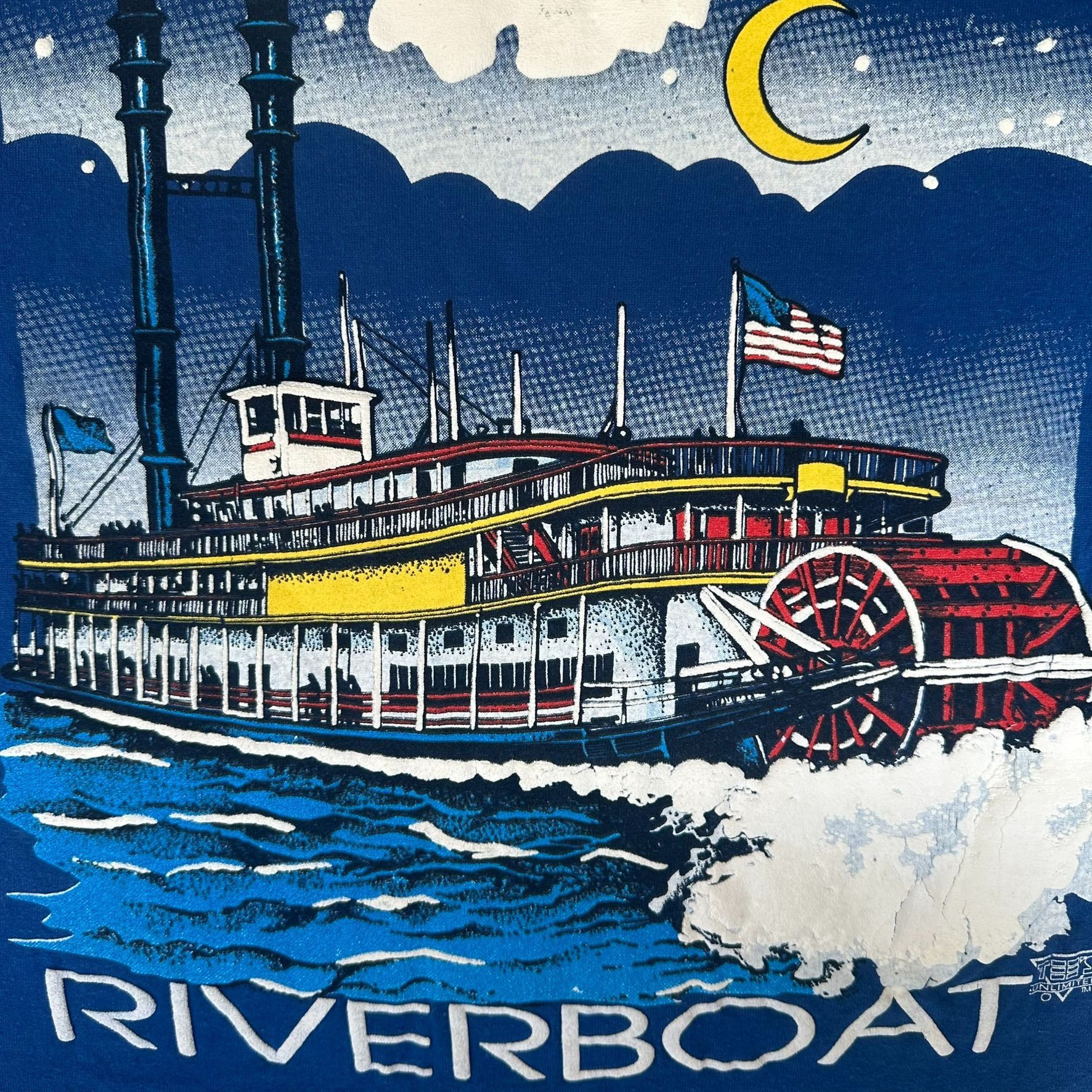 Jerzees Vintage 90s Tennessee Riverboat Souvenir T-Shirt Puff Print Size US L / EU 52-54 / 3 - 3 Thumbnail