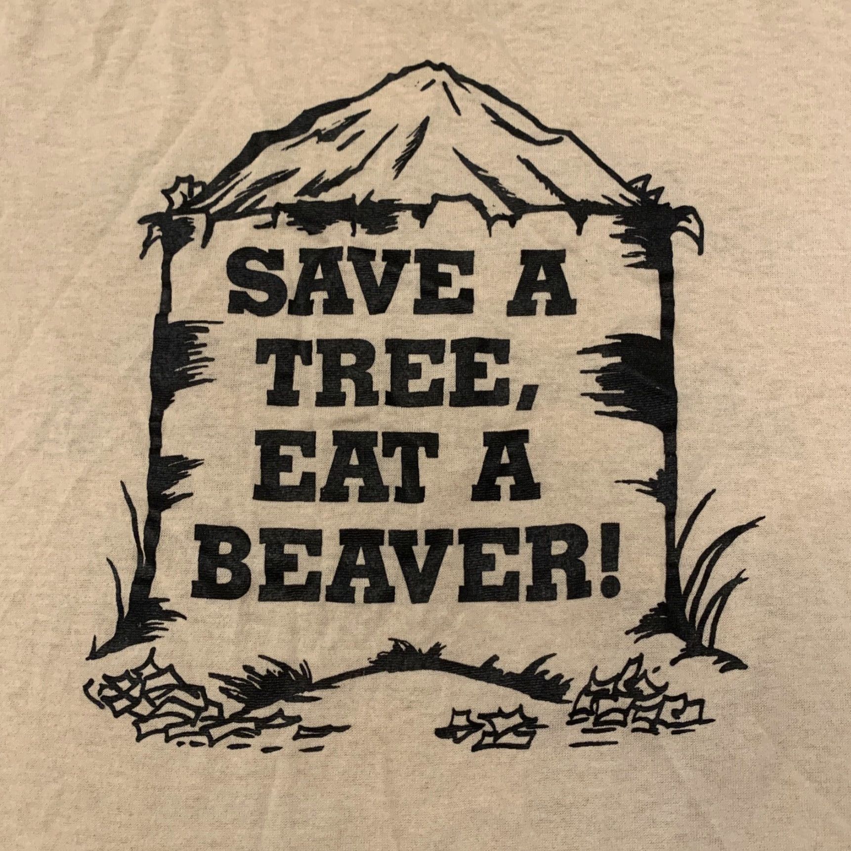 Vintage VINTAGE Platinum’s T’s Graphic Tee 90s Tremont Pennsylvania Little Run Beaver Roast Sz XL Beige Mens Size US XL / EU 56 / 4 - 7 Thumbnail