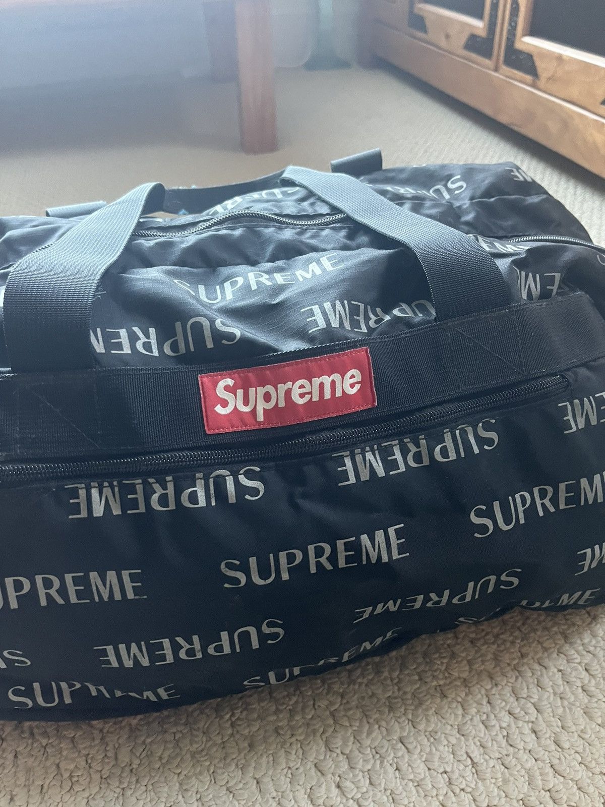 Supreme Supreme 3M Reflective Repeat Duffle Bag Grailed