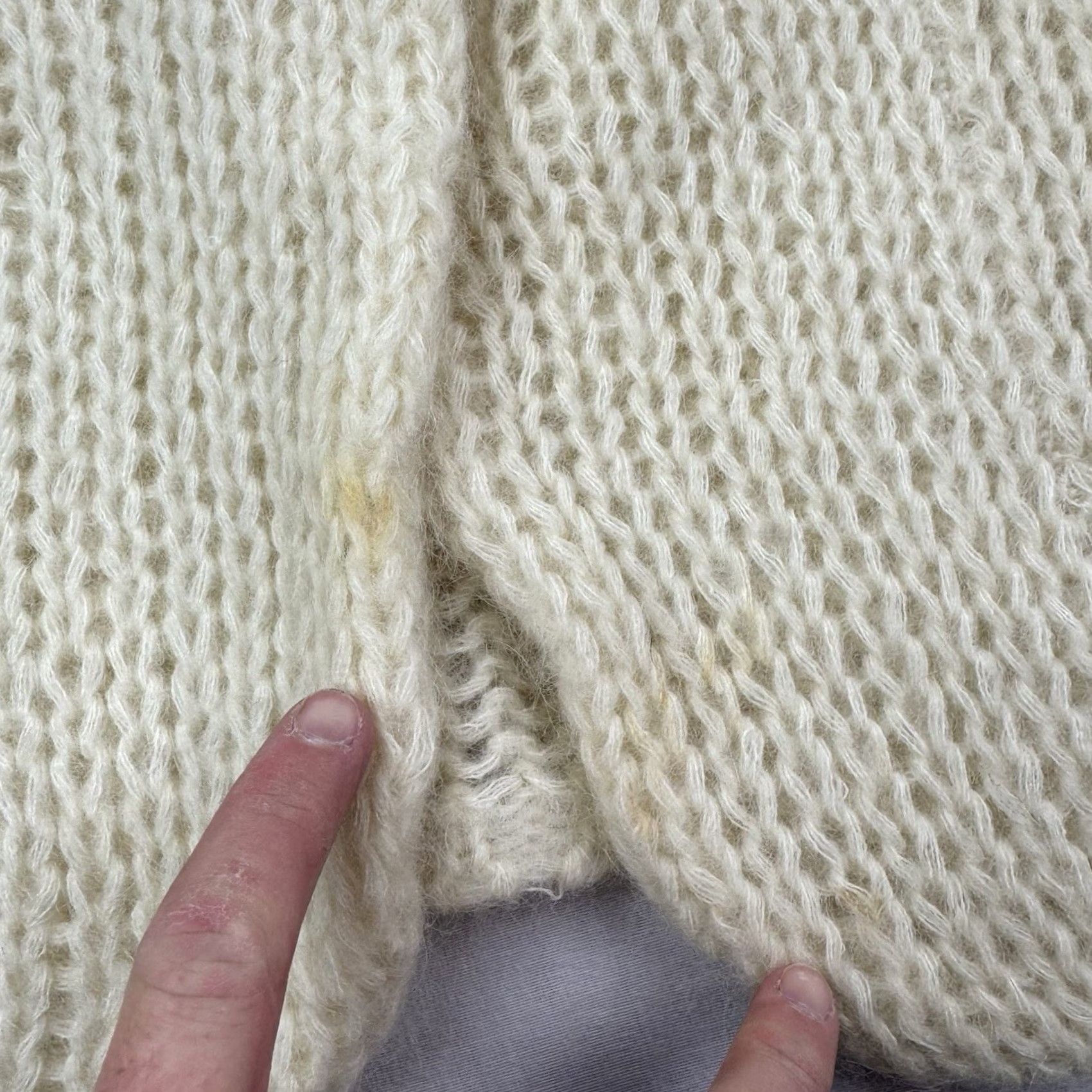 Vintage VINTAGE IB Diffusion Sweater Womens M Knit Mohair Wool Ivory 90s Hipster Shrug Mens Womens Girls Boys Size M / US 6-8 / IT 42-44 - 2 Thumbnail
