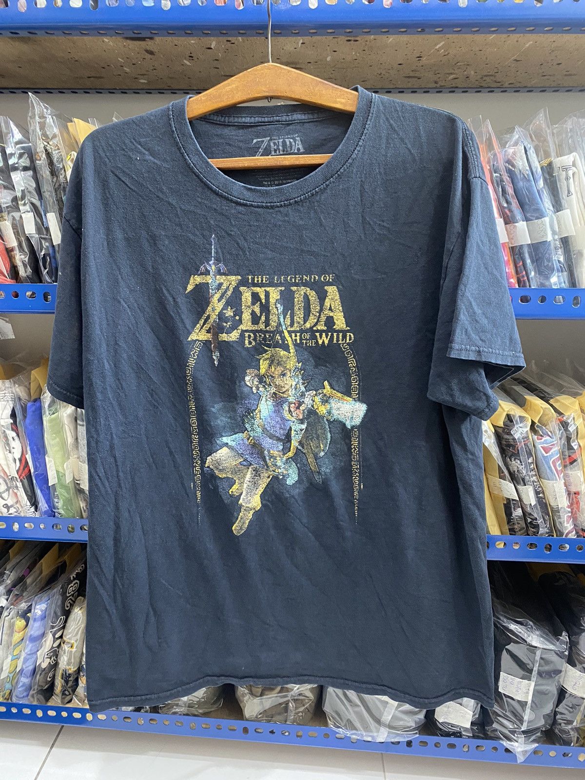 ZELDA The Legend of Zelda Link Character Print T-Shirt Men's M cotton gray type Vintage Second Hand main image 0