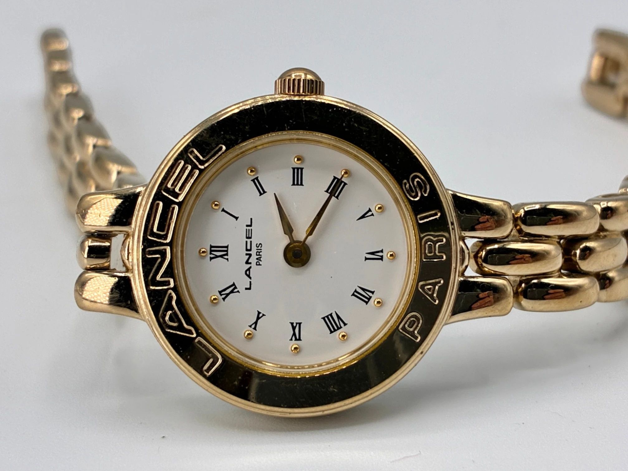 Lancel Lancel Paris Vintage Gold Tone Roman Numeral Cocktail Watch Size ONE SIZE - 1 Thumbnail