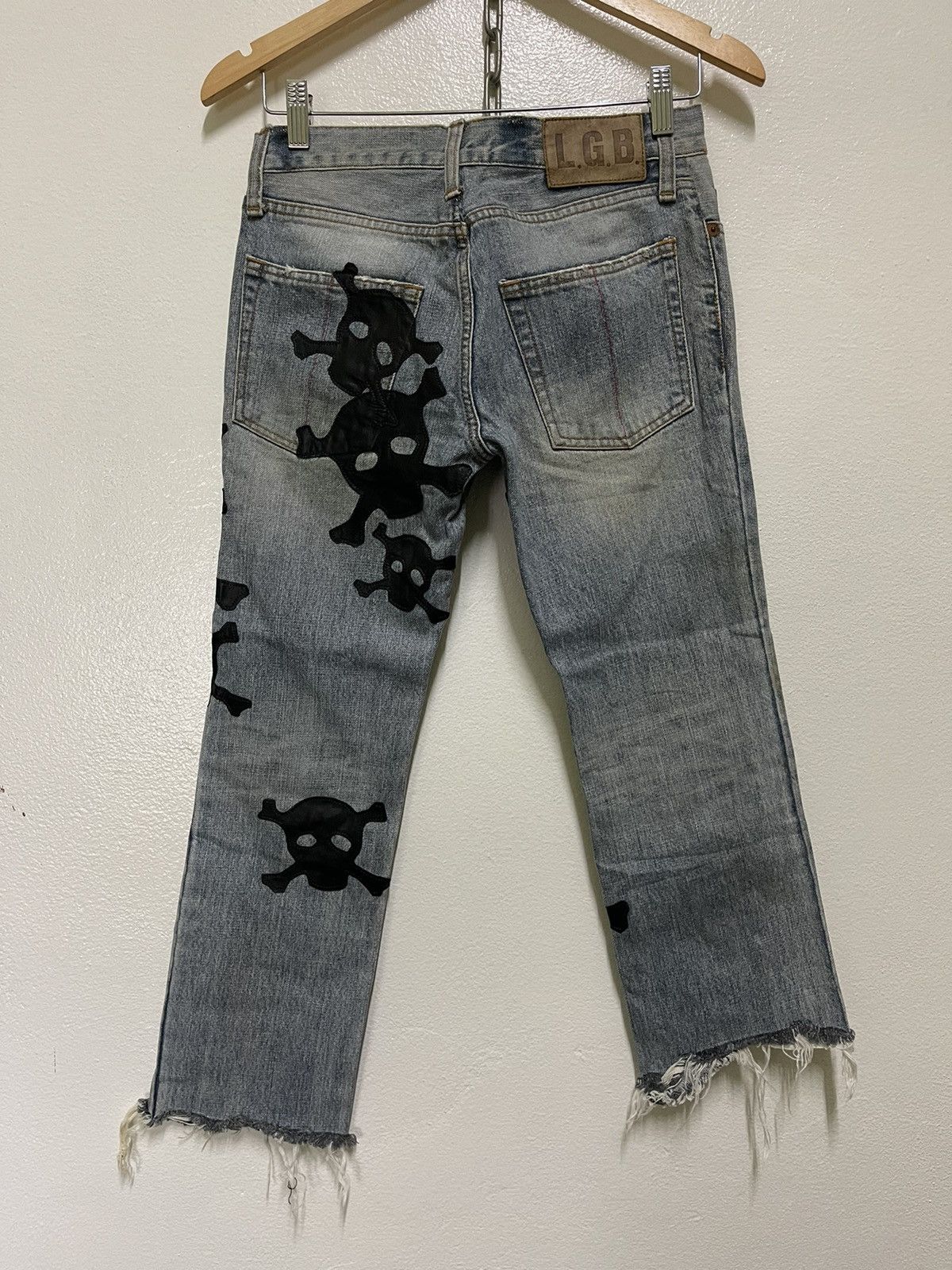 Le Grande Bleu (L.G.B.) Le Grand Bleu Skull Patchwork Crazy Wolf Cut Flares Denim Size US 28 / EU 44 - 8 Thumbnail