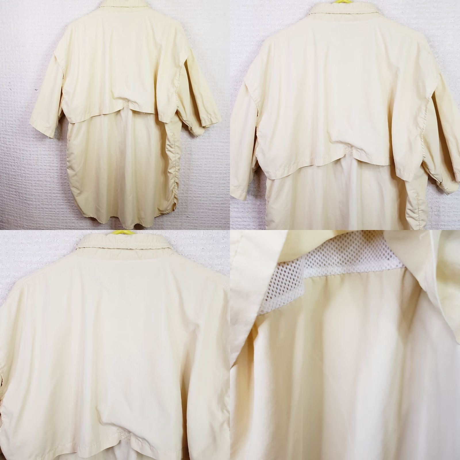 Vintage Hook & Tackle Shirt Men's XL Yellow Outdoor Technical Fishing Gear Vented Zipper Button-Down Collared Short Sleeve Regular Fit UV Protection Pockets Size US XL / EU 56 / 4 - 8 Thumbnail