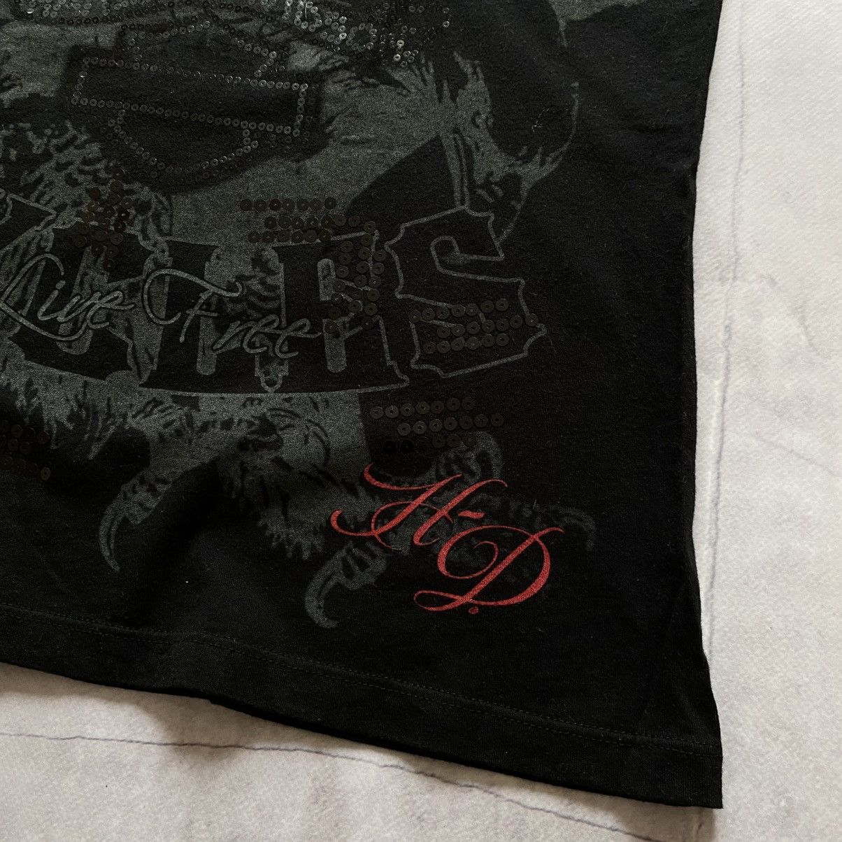 Ed Hardy × Harley Davidson Y2K Harley Davidson Rhinestone Eagle Big Logo Tank Top Tee Size US L / EU 52-54 / 3 - 3 Thumbnail