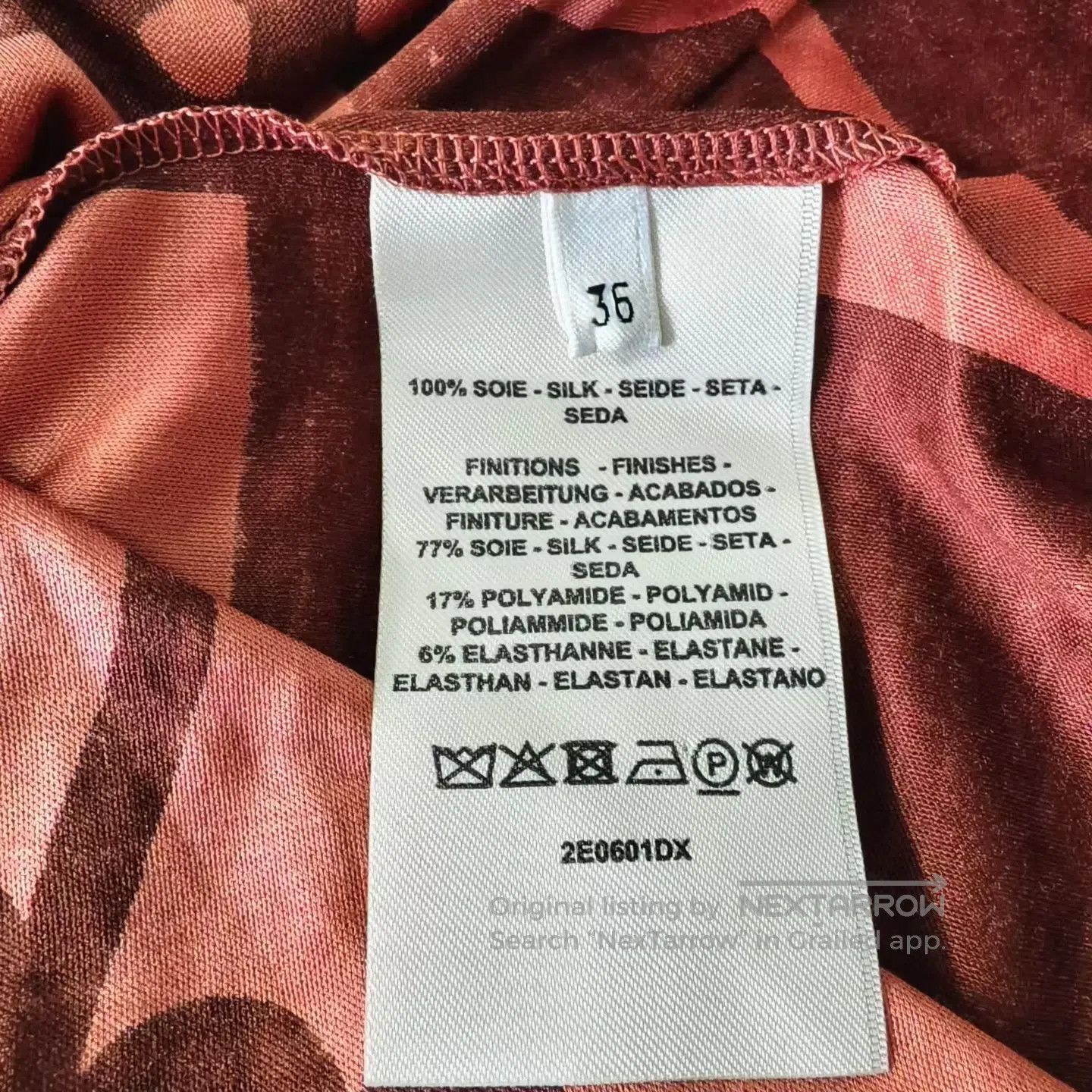 Hermes Hermes Orange Horsebit Print Silk Short Sleeve Shirt| Size XS / US 0-2 / IT 36-38 - 4 Thumbnail