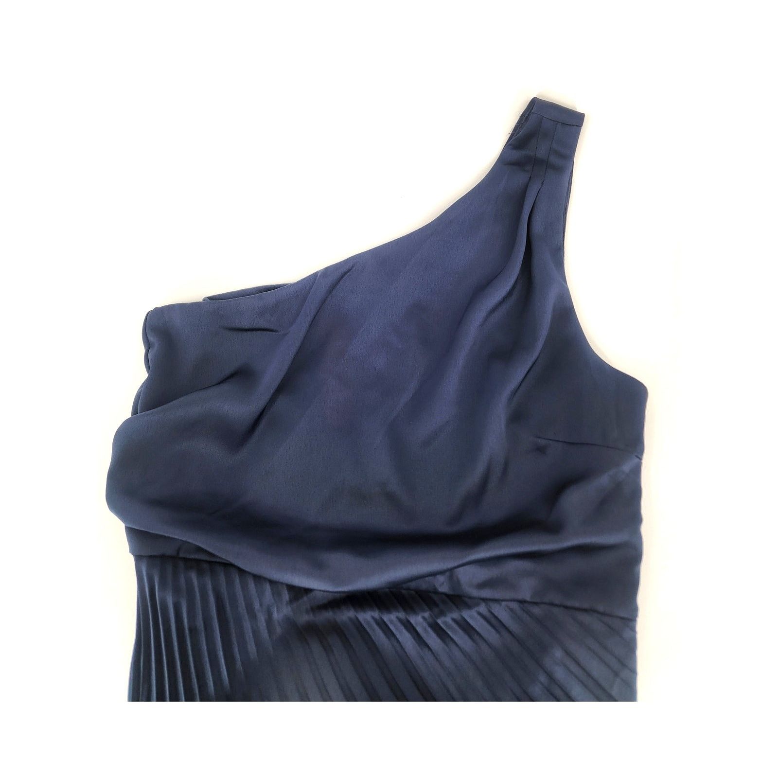 Sam Edelman Sam Edelman Navy Blue Pleated One Shoulder Dress Size 6 Size M / US 6-8 / IT 42-44 - 4 Thumbnail