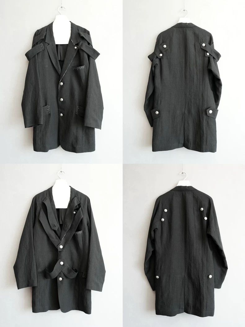 Yohji Yamamoto Yohji Yamamoto24SS Ringing Silver Linen Jacket 2503-Nextarr Size US M / EU 48-50 / 2 - 2 Thumbnail