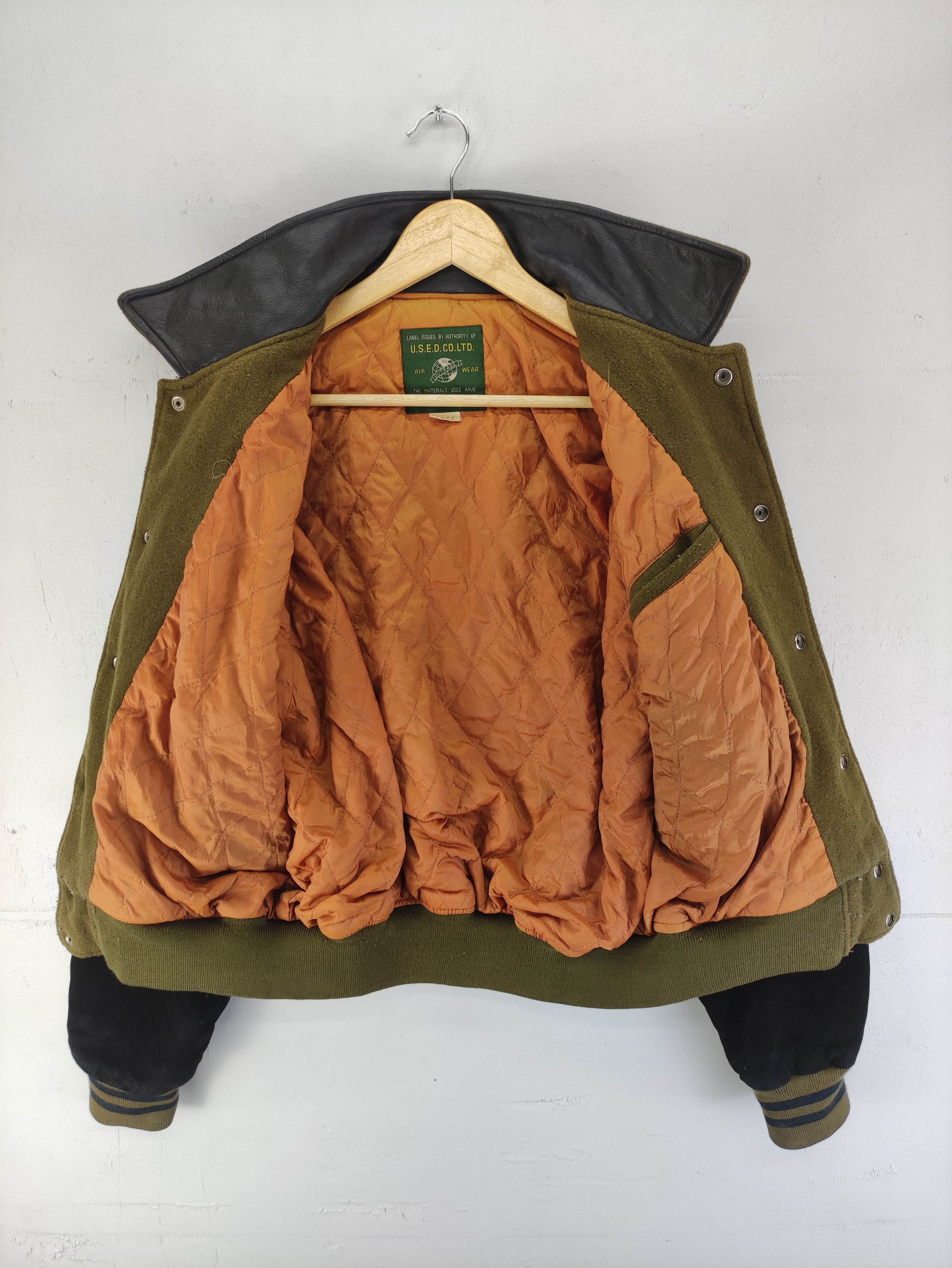 Vintage Varsity Wool Jacket Sleeve Leather Cow