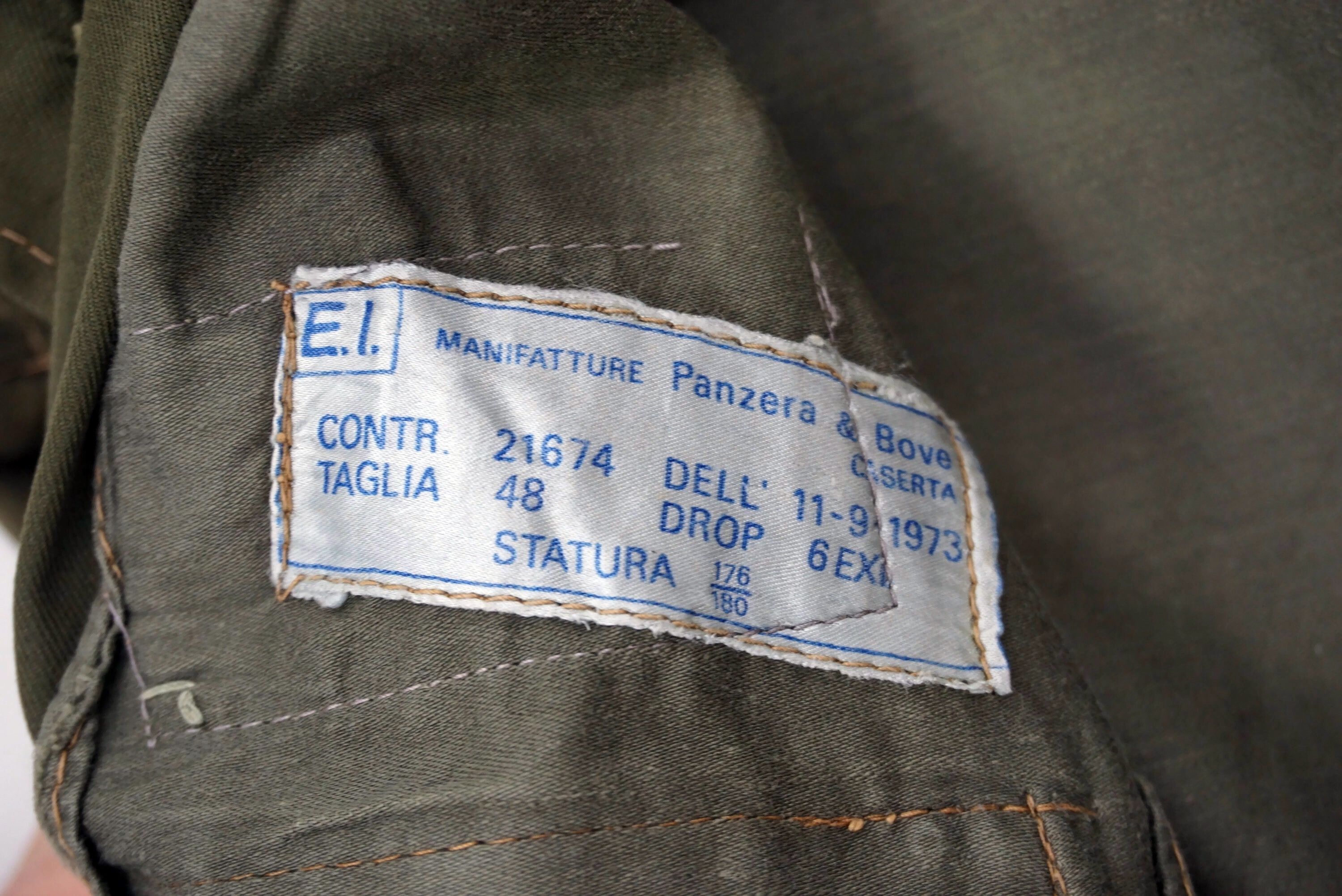 Vintage Panzera and Bove Caserta Italy 11-9-1973 Army Field Jacket Size US M / EU 48-50 / 2 - 15 Thumbnail