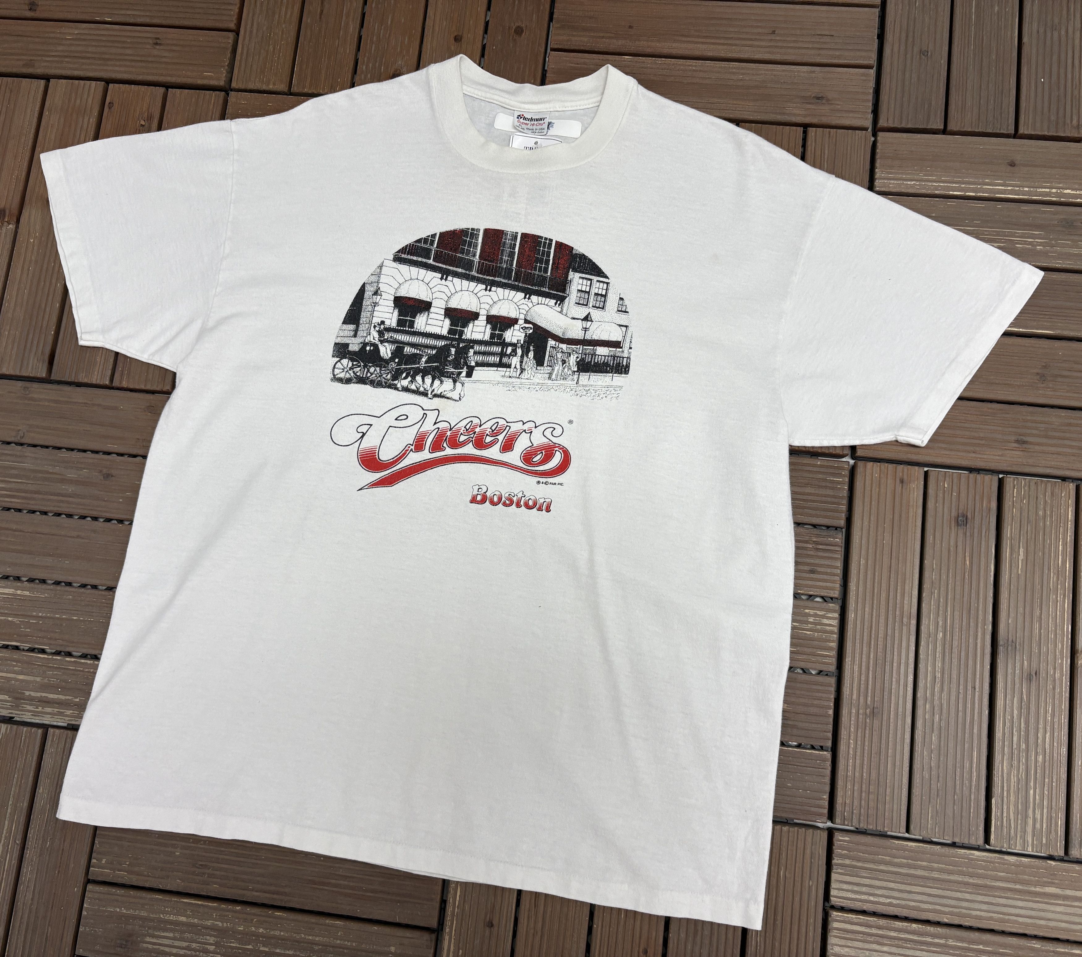 Vintage Cheers Boston Vintage Made in USA Single Stitch Tee Size US XL / EU 56 / 4 - 3 Thumbnail
