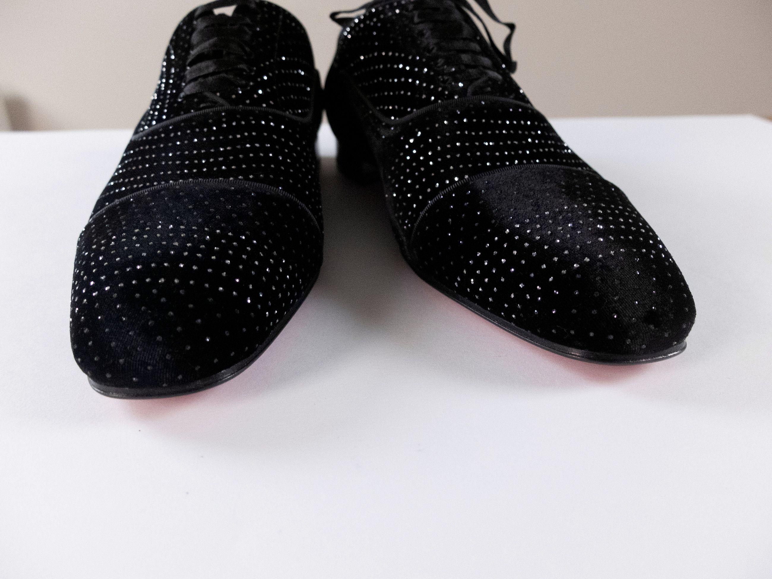 Christian Louboutin CHRISTIAN LOUBOUTIN Greggy Chick black studded velvet shoes Size US 11 / EU 44 - 6 Thumbnail