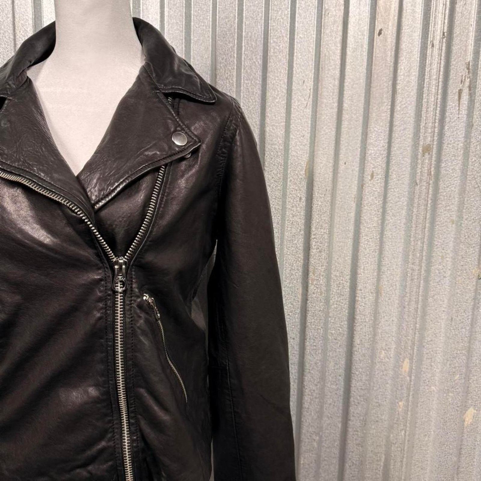 Madewell Madewell Classic Womens black leather jacket Size L / US 10 / IT 46 - 3 Thumbnail