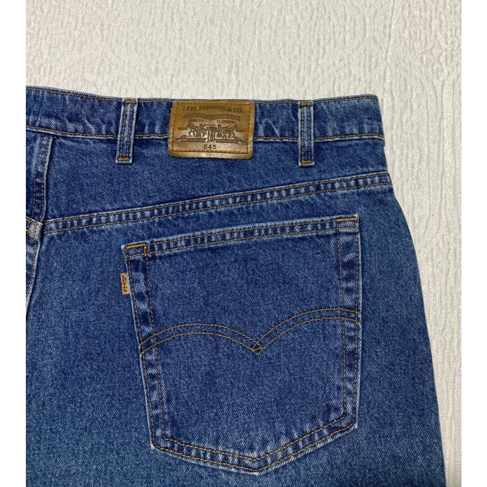 Levi's VINTAGE Levi's Jeans 545 Relaxed Straight 48x32 Blue 5-Pocket USA Denim 100% Cotton Mens Baggy Brown Tab 90s Size US 32 / EU 48 - 4 Thumbnail