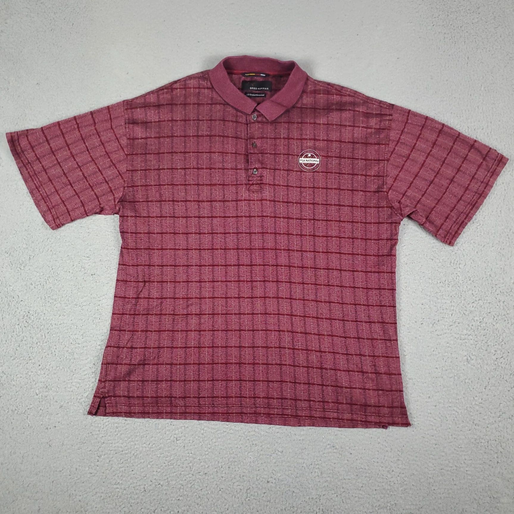 Vintage Greg Norman PGA National Shirt Mens Short Sleeve Polo Red Plaid Size Large Size US L / EU 52-54 / 3 - 3 Thumbnail