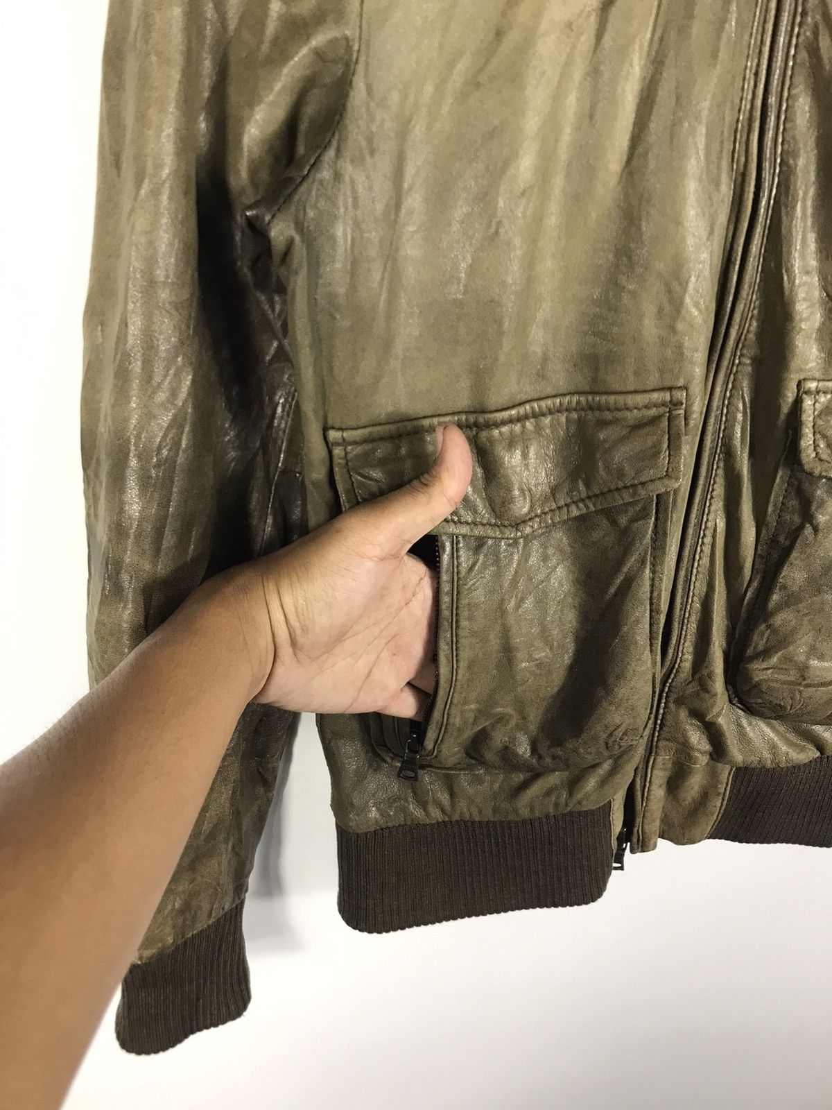 Ships Jet Blue ⚡️Vintage Ships Jet Blue Distressed Leather Jacket Size US S / EU 44-46 / 1 - 8 Thumbnail