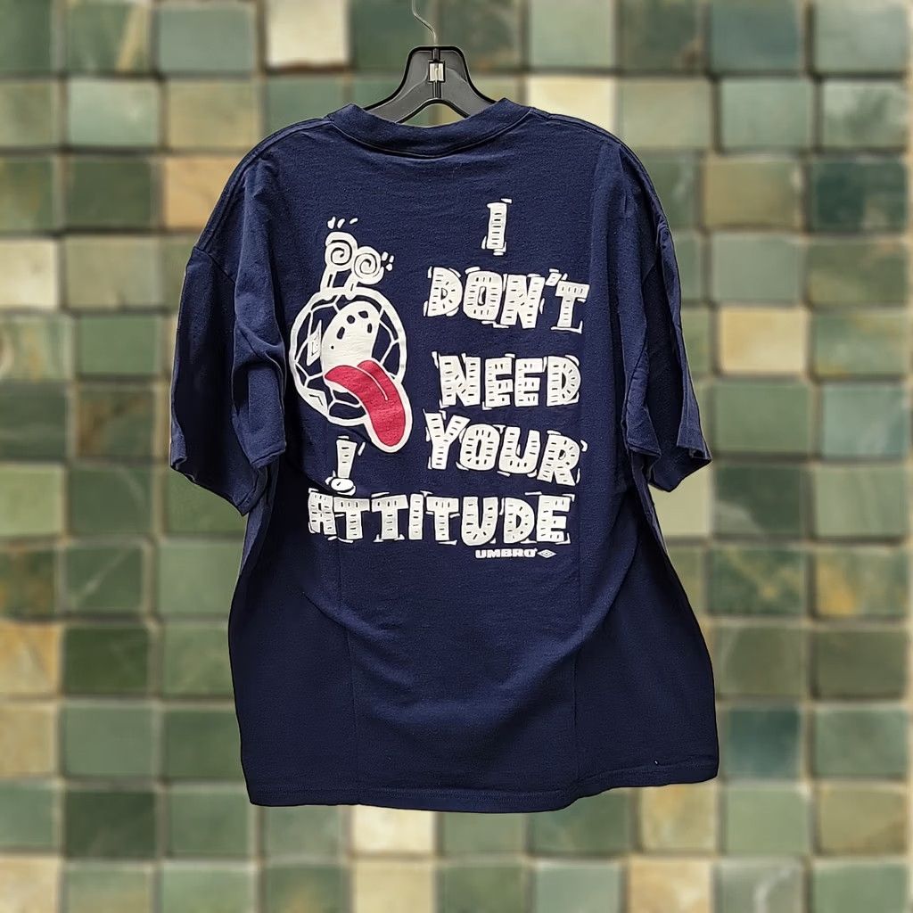 Umbro VINTAGE Umbro I Dont Need You Attitude Graphic T-Shirt Mens XL Blue Soccer USA Shirt Adults Size XL Mens Size US XL / EU 56 / 4 - 1 Thumbnail