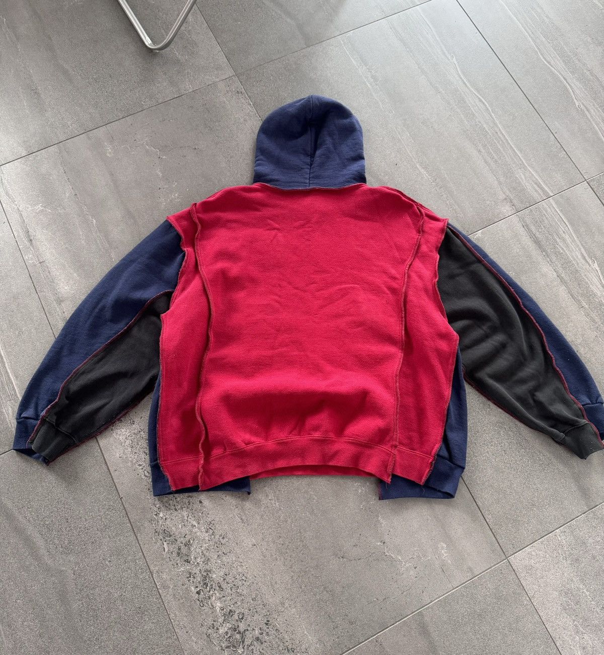 Nike VINTAGE 90s Reworked 1of1 DECONSTRUCTED BIG LOGO NIKE HOODIE Size US M / EU 48-50 / 2 - 9 Thumbnail