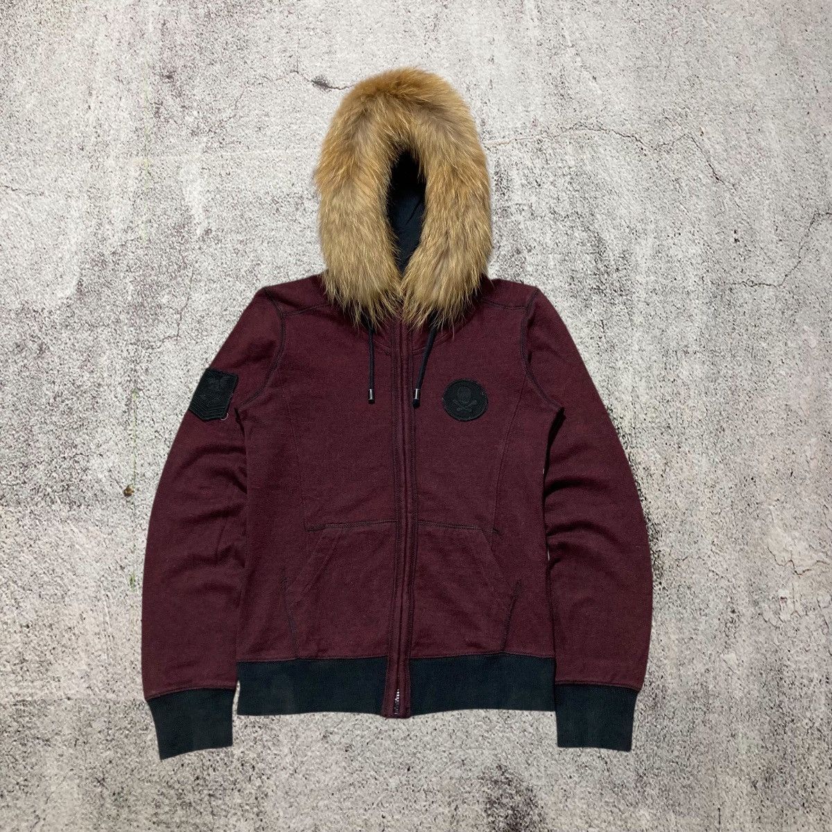 Japanese Brand 2000s Buckaro Skull Patch Logo Fur Ziphoodie Lgb Punk Style Size US S / EU 44-46 / 1 - 1 Thumbnail