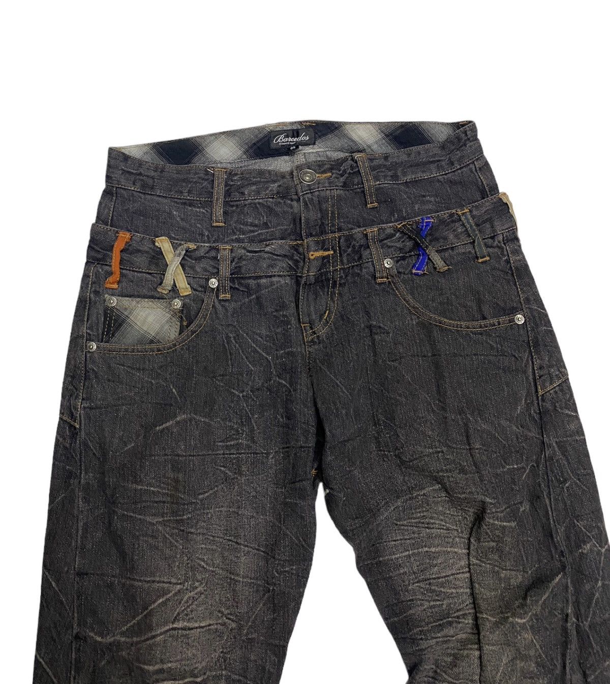 Hysteric Glamour × If Six Was Nine × Kapital SICK🔥DOUBLE WAIST BARCEDOS RUSTY DISTRESSED DENIM JEANS Size US 32 / EU 48 - 7 Thumbnail