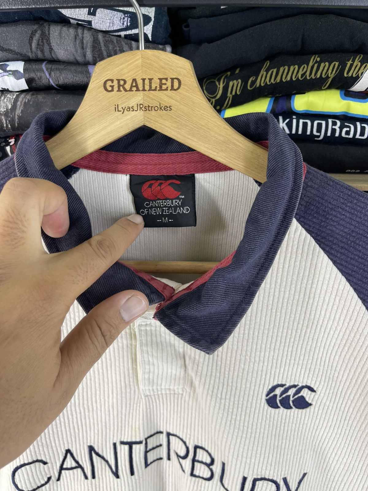 Canterbury of New Zealand Vintage 90's Canterbury Rugby Corduroy Red Trim Sweatshirt Size US M / EU 48-50 / 2 - 17 Thumbnail