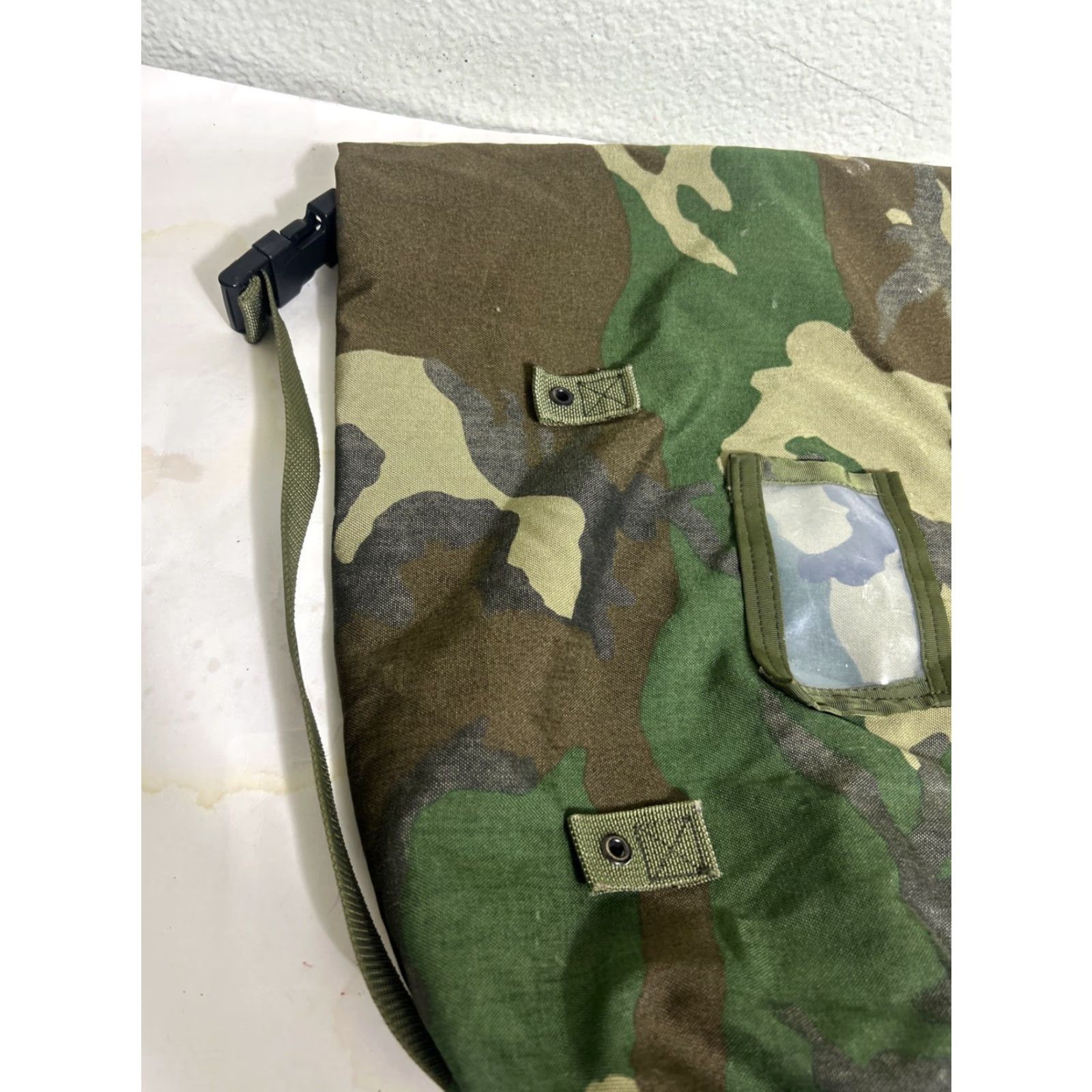 Vintage Unbranded Camo Rucksack Fold over Hook Loop 25x8x6 Size ONE SIZE - 2 Thumbnail