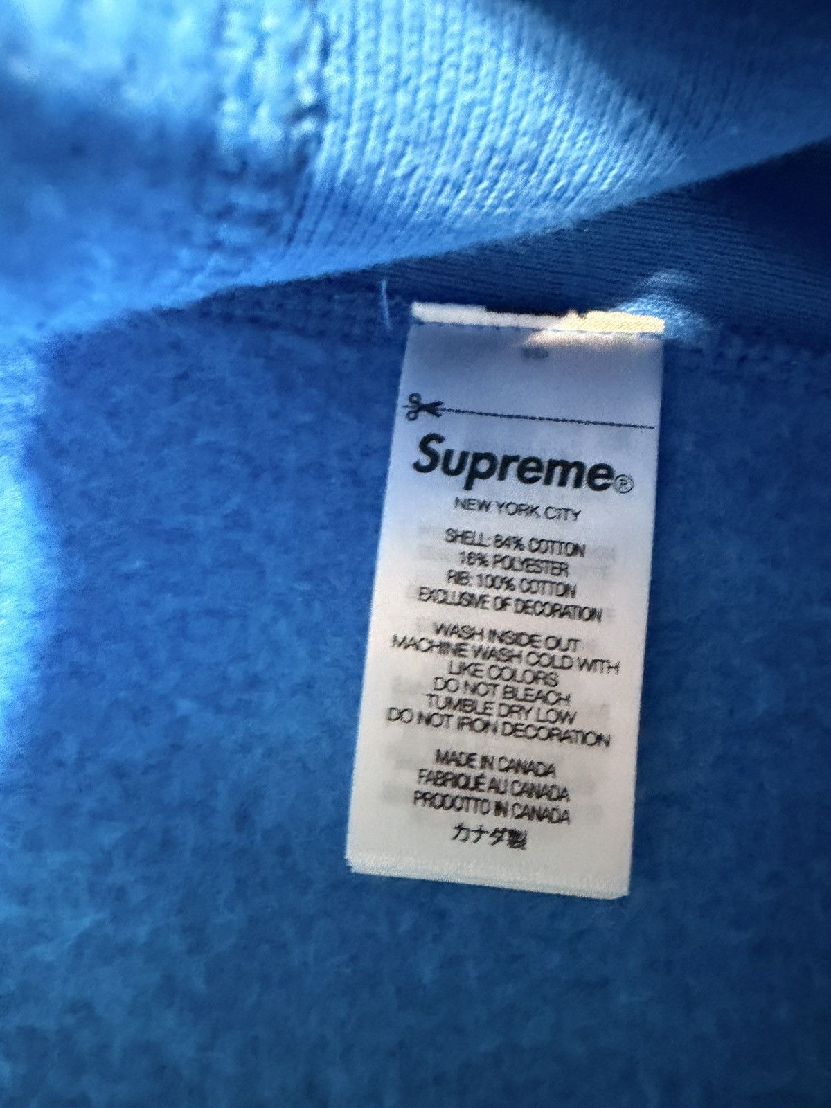 Small cyan 25 supreme hoodie