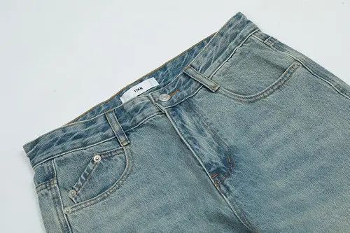 Japanese Brand × Jean Men's street washed distressed loose flared jeans Size US 34 / EU 50 - 3 Thumbnail