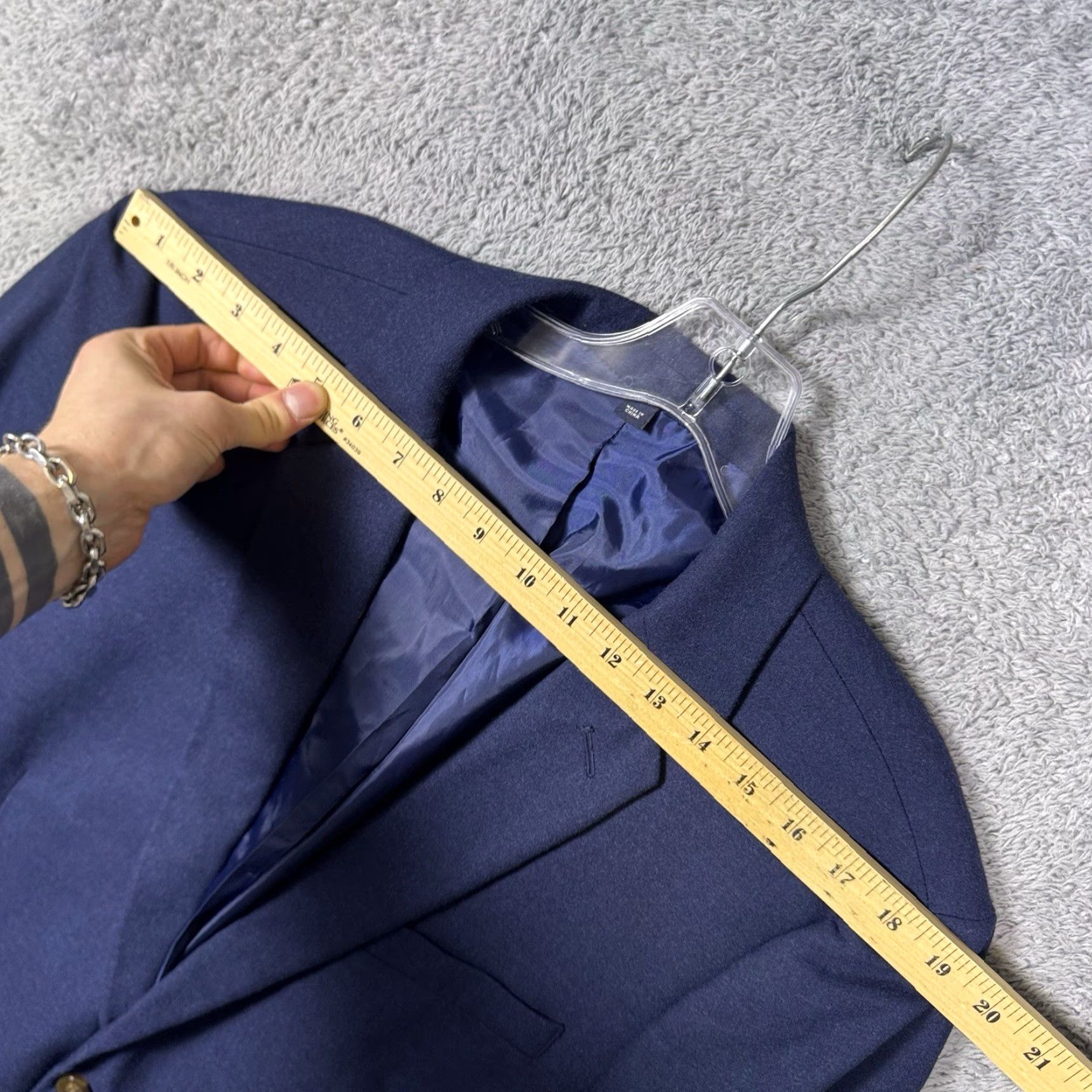 J.Crew J.CREW Thompson Flex Wool Blazer Mens 44R Sport Coat 2 Button Preppy Blazer Jacket Blue Men's Regular Wool Blazer Size 44R - 6 Thumbnail