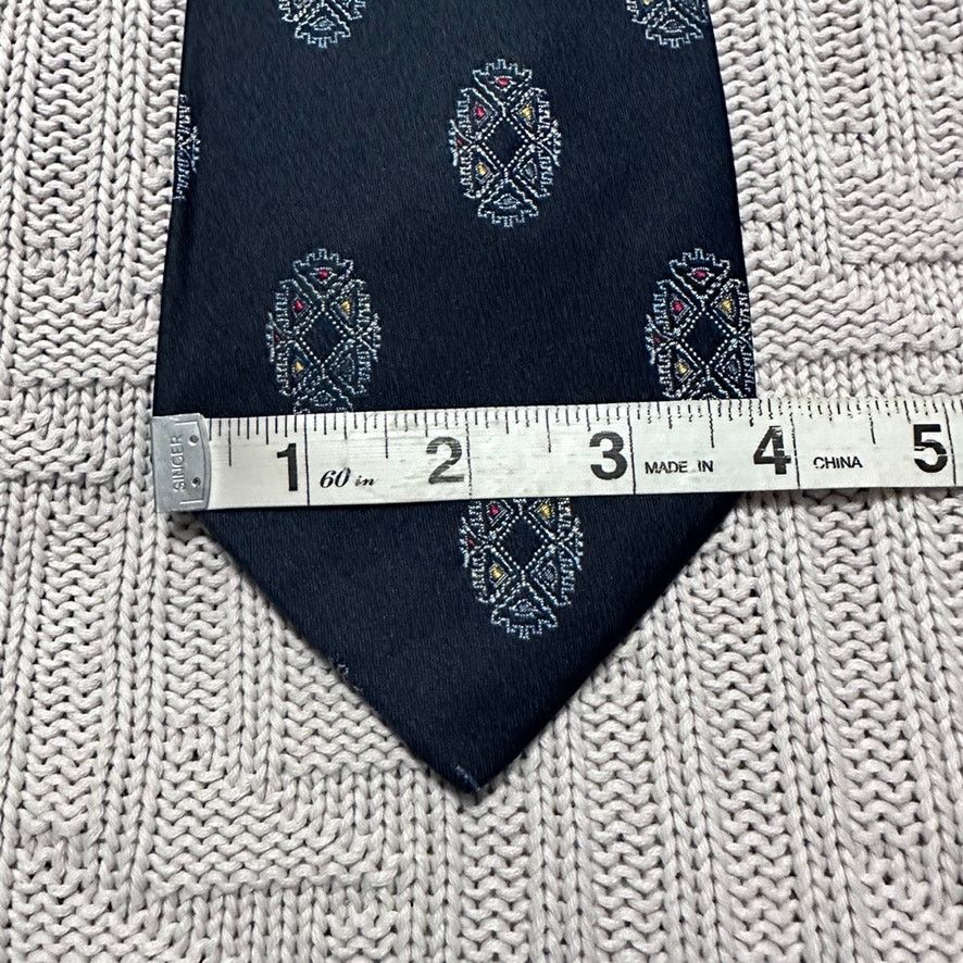Vintage Vintage Ohrbach's black geometric crest silk tie Size ONE SIZE - 5 Thumbnail