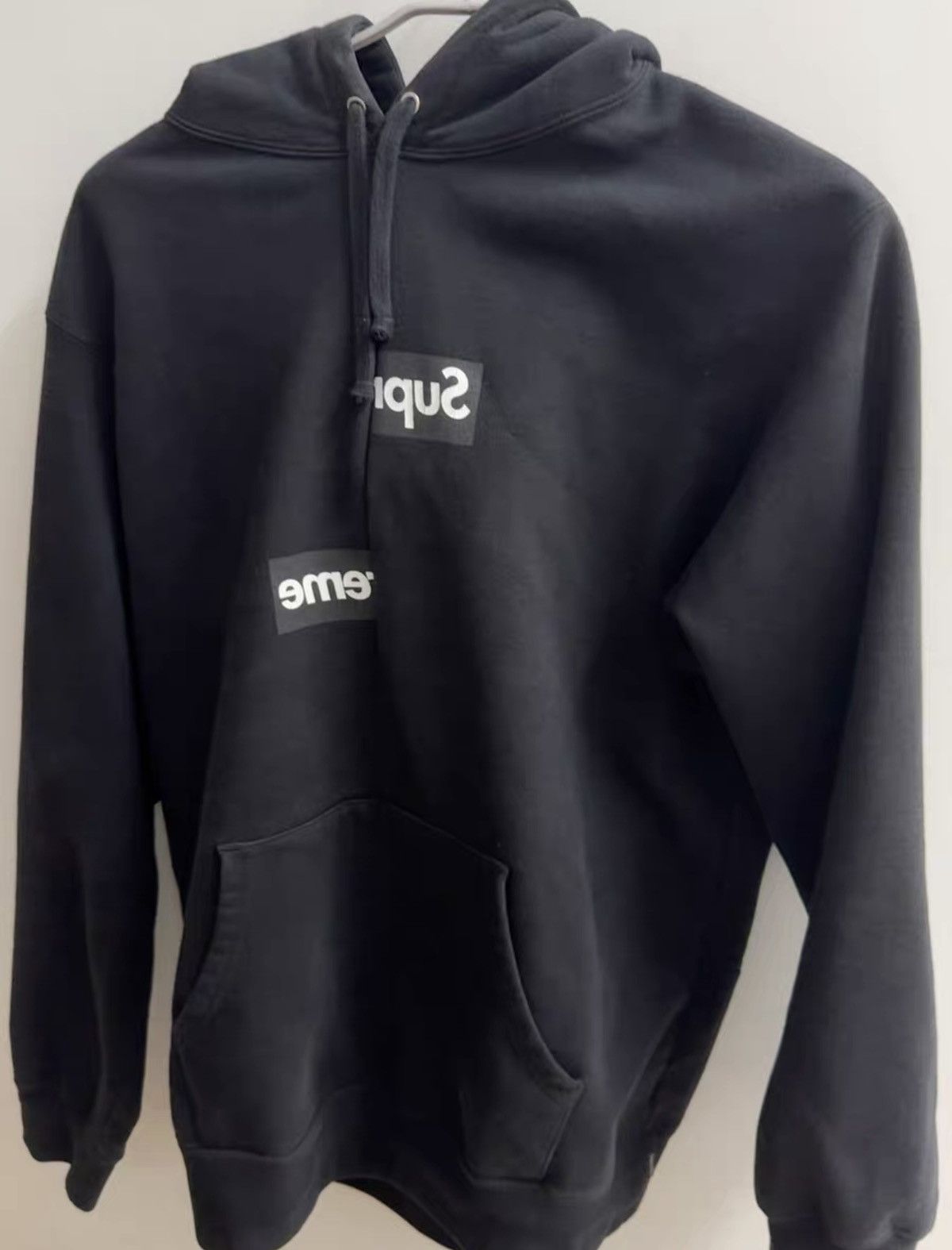 Supreme cdg split box logo hoodie sweatershirt